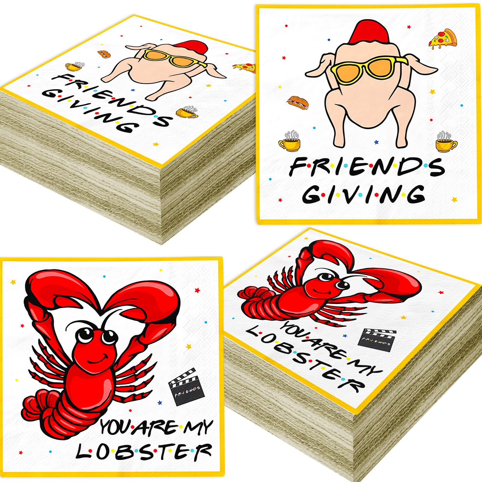 48Pcs Friends TV Show Themed Party Napkins - Decorations for Friendsgiving, Birthday, and Themed Parties - Perfect for Friends Fans and TV Show Enthusiasts