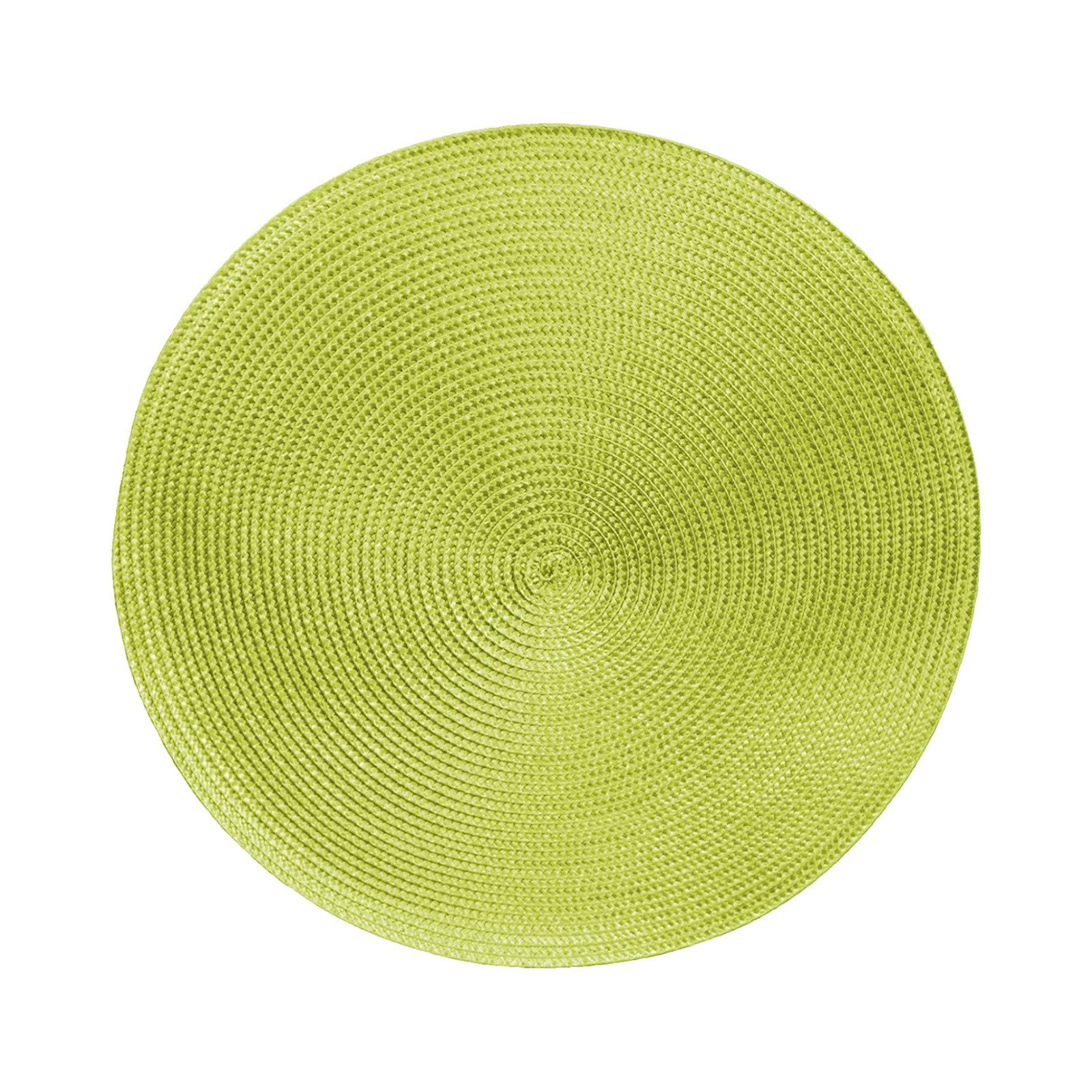 38cm Round Woven Insulated Non-Slip Placemat Set of 4 - Heat Resistant Table Mats for Kitchen, Dining & Bar - Black & Green (One Size) - Perfect for Dinner Parties, Restaurants and Home Decor