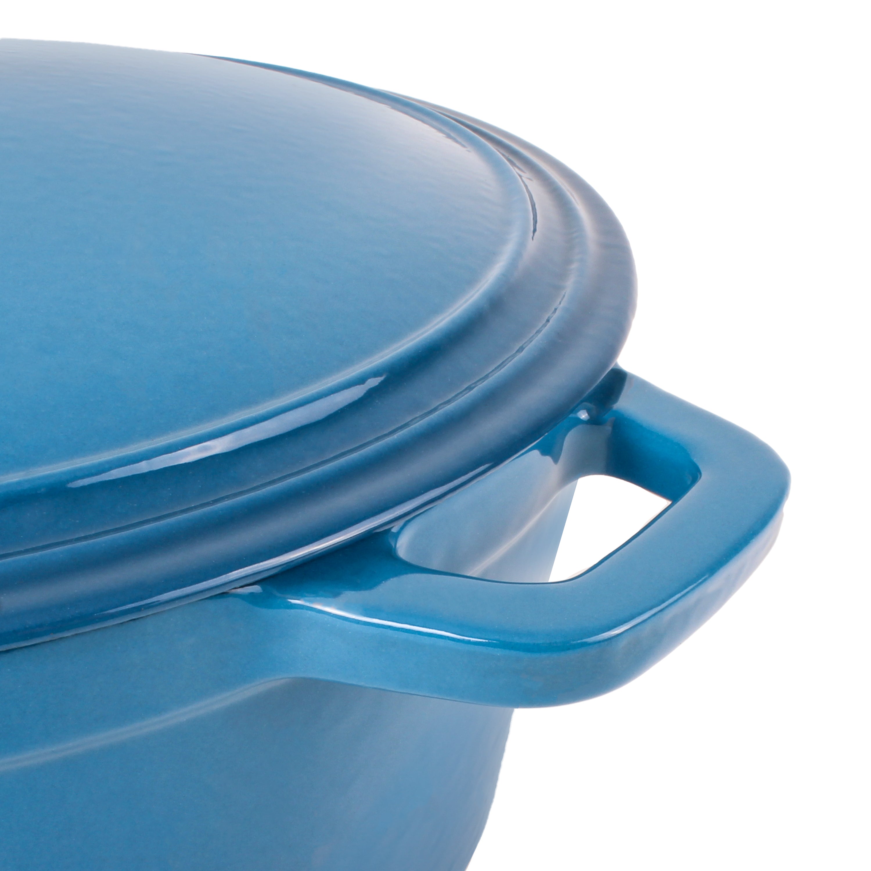 BergHOFF Neo 4-Piece Cast Iron Cookware Set - 5qt & 7qt Dutch Ovens with Matching Lids, Blue Enamel Coating - Perfect for Braising, Stewing & Baking - Ideal for Home Cooking, Camping & Outdoor Use