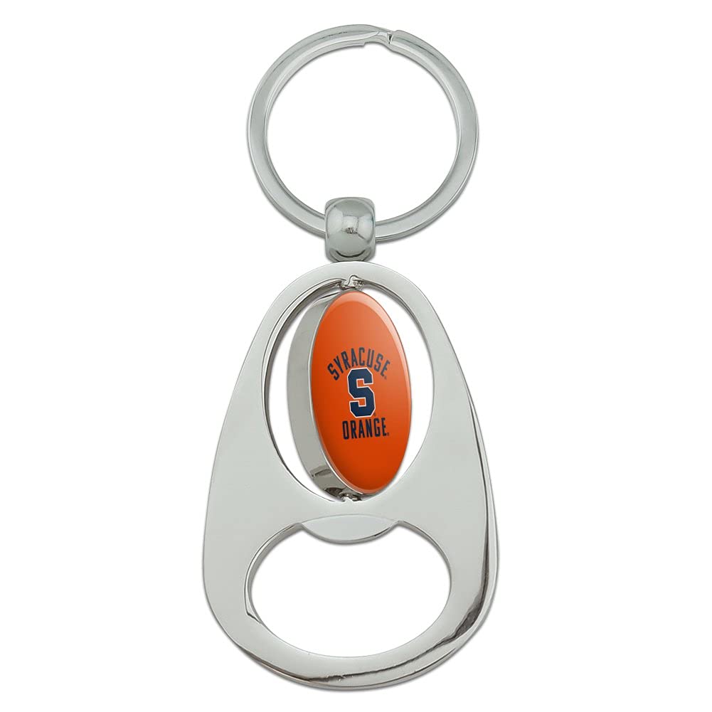 Syracuse University Orange Keychain - Chrome Metal Spinning Oval Bottle Opener - Perfect for Alumni Gifts, Game Day Accessories & College Memorabilia