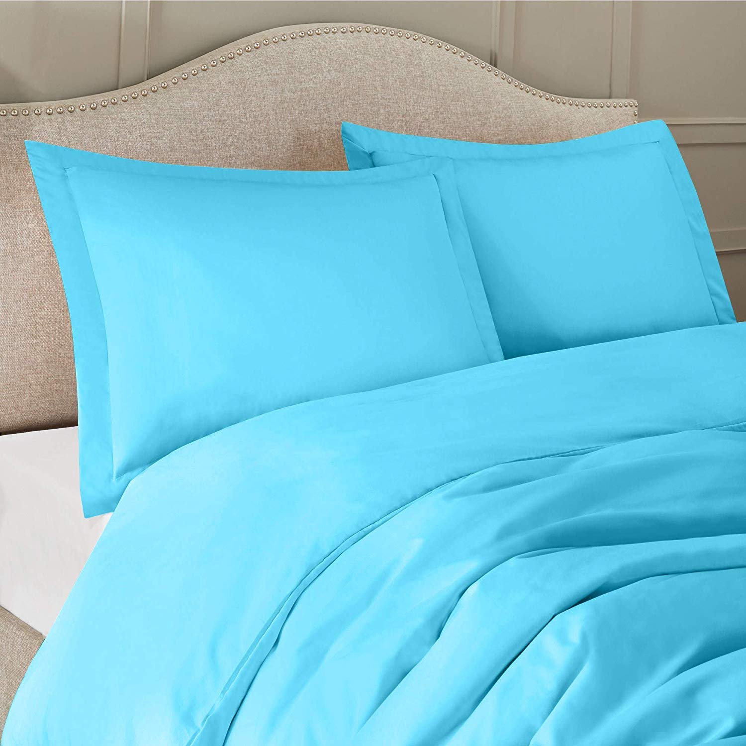 Premium 300 GSM Organic Cotton Duvet Cover & Comforter Set - 500 Thread Count, Aqua Blue, Twin Size (2-Piece) | Soft & Breathable Bedding for Cozy Nights & Luxurious Sleep