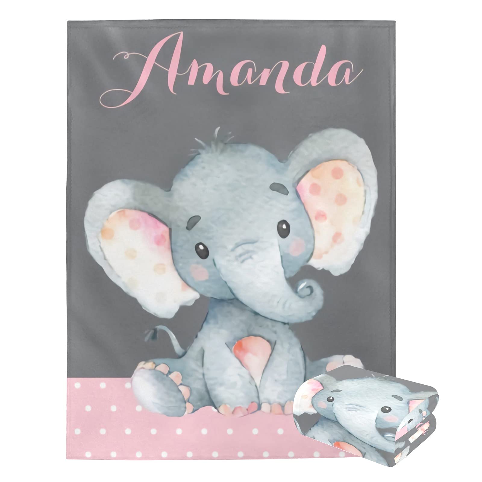 Personalized Baby Blanket with Name - Custom Embroidered Soft Blankets for Newborns & Infants | Perfect Baby Shower Gift for Boys & Girls | Nursery Decor & Swaddling Blanket for Crib, Stroller & Travel
