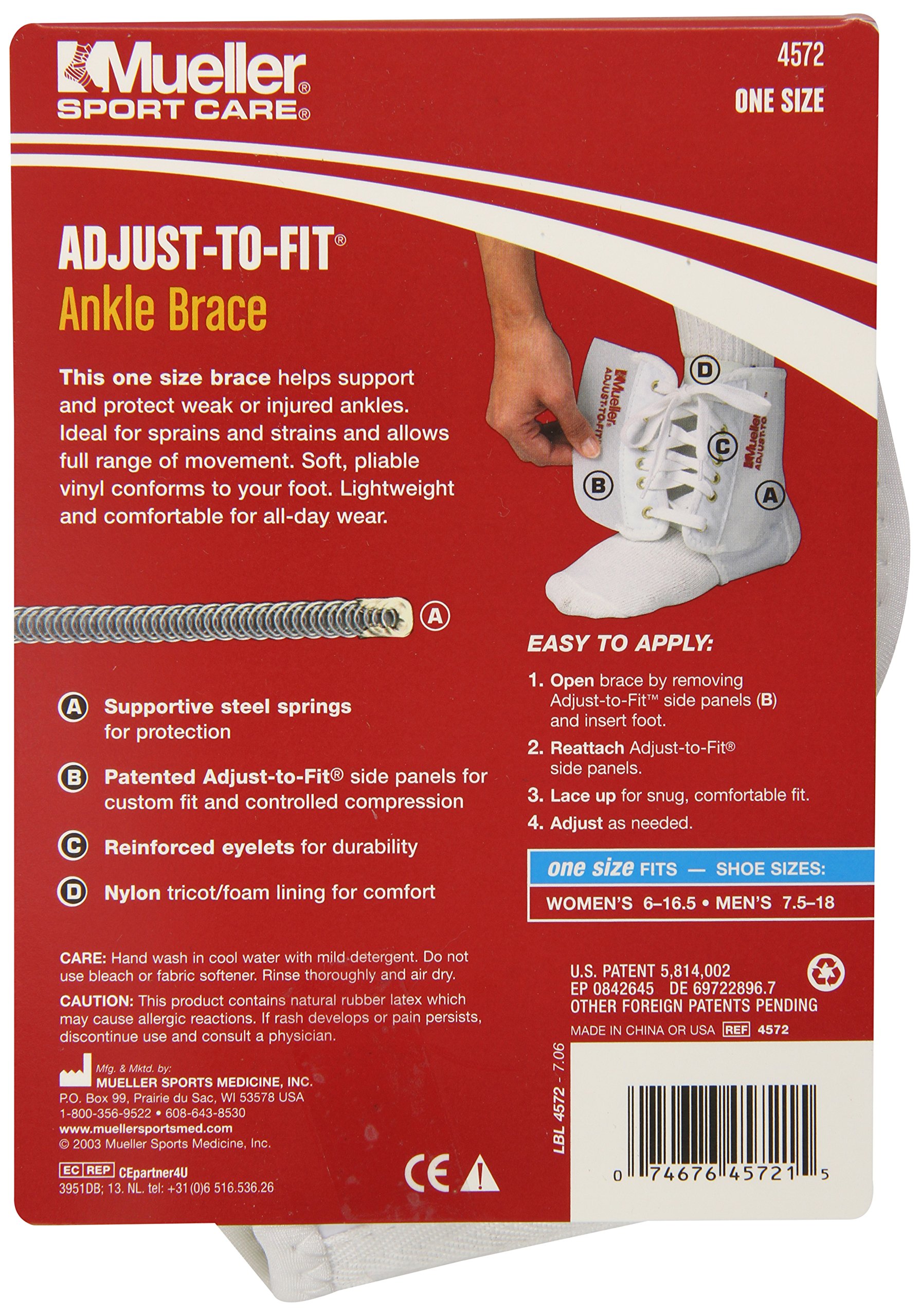 Mueller Adjustable Ankle Brace for Sports Injuries - Breathable Support for Basketball, Running & Recovery - White (Ideal for Athletes & Active Lifestyles)