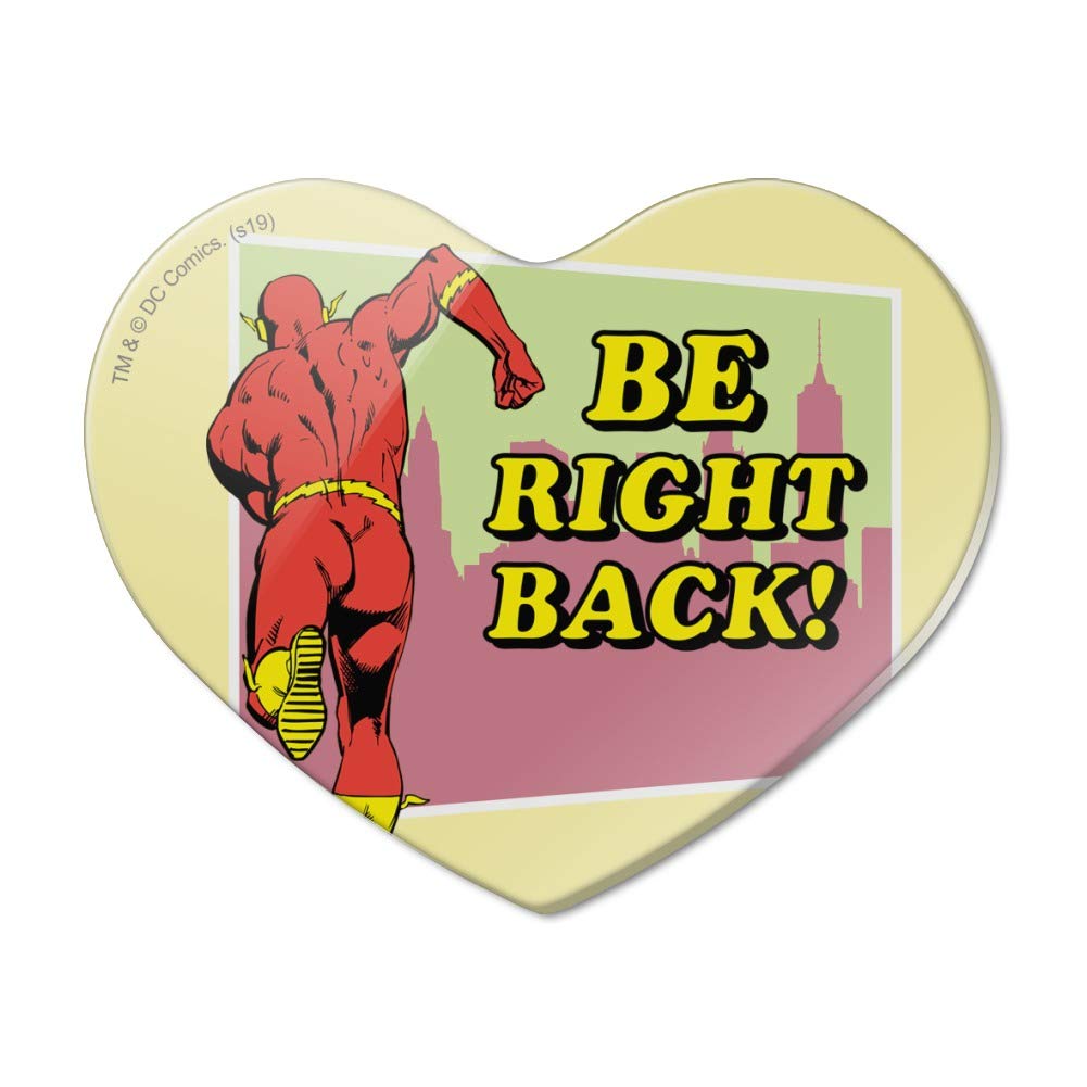 The Flash Be Right Back Heart Acrylic Fridge Magnet - Fun Superhero Refrigerator Decor for Fans & Collectors - Perfect for Kitchens, Offices & Dorm Rooms