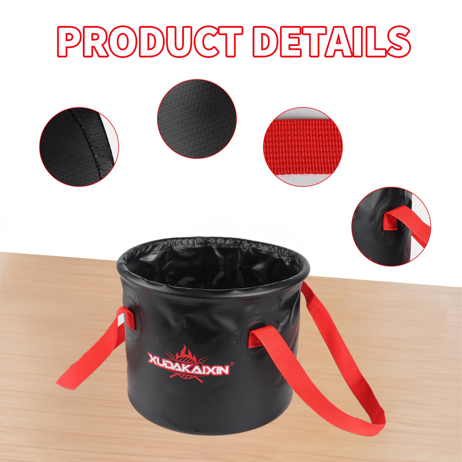 Collapsible Water Bucket for Grill Cleaning, Camping & Outdoor Activities - Portable Foldable Design for BBQ, Picnics, Hiking & Backyard Use (Bucket Only)