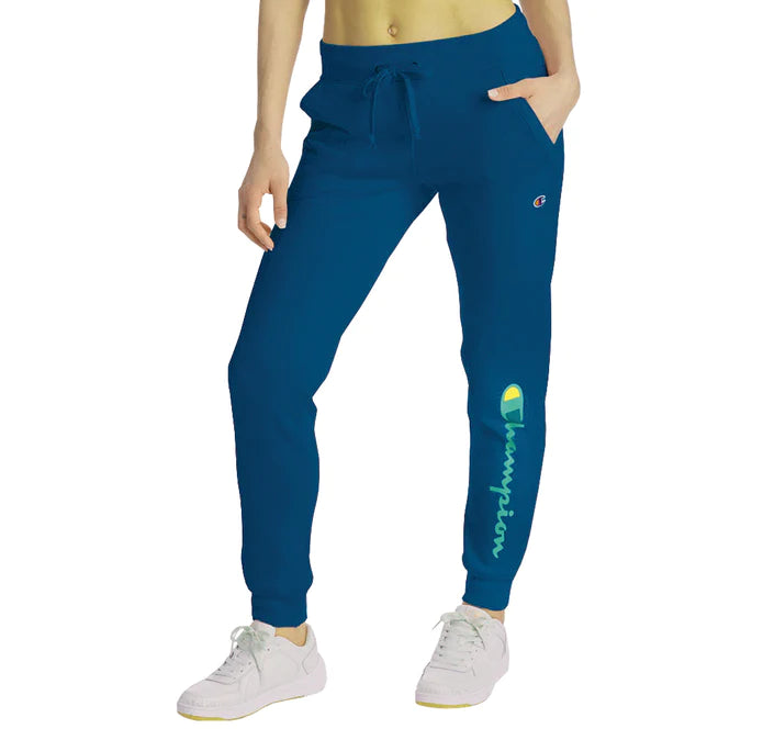 Champion Powerblend Graphic Jogger Pants for Women - Soft Fleece-Lined Sweatpants with Stylish Print | Perfect for Workout, Lounge & Casual Wear