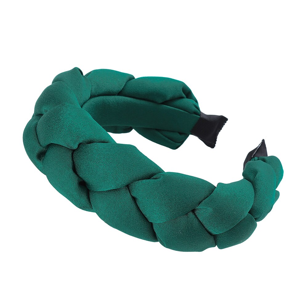 Girls' Solid Color Padded Braided Headbands - Soft & Comfortable Hair Accessories for School, Sports, and Everyday Wear