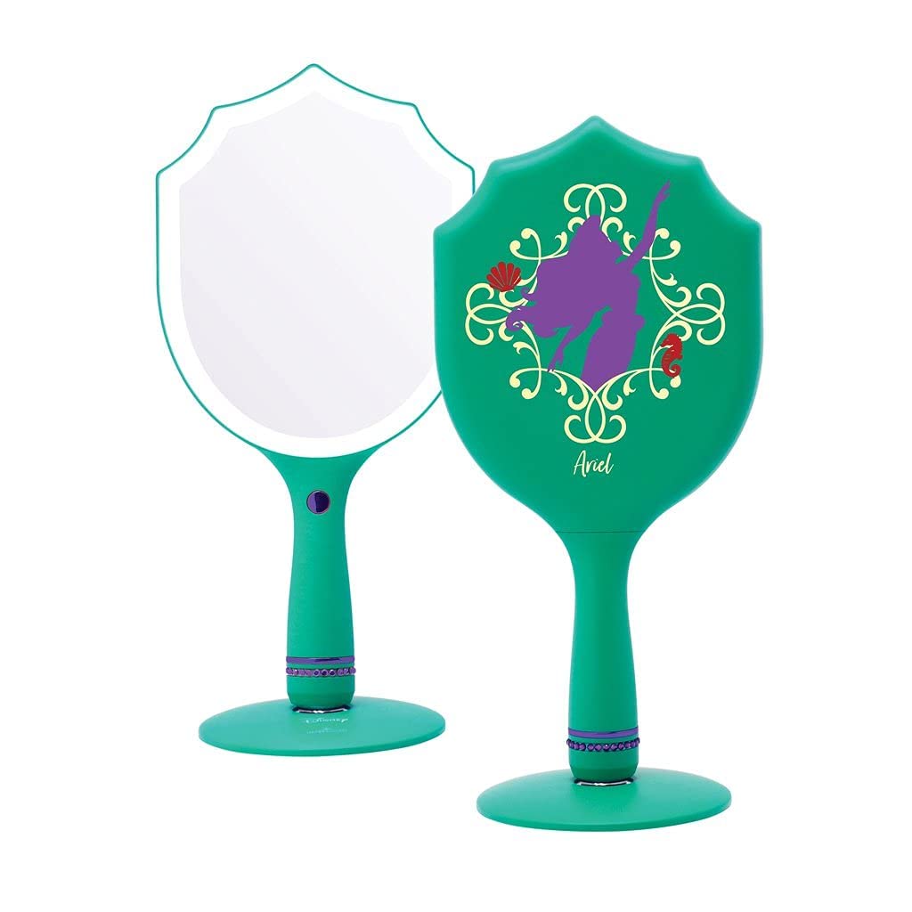 Disney Princess Ariel LED Makeup Mirror - 3 Color Modes for Travel & Bedroom
