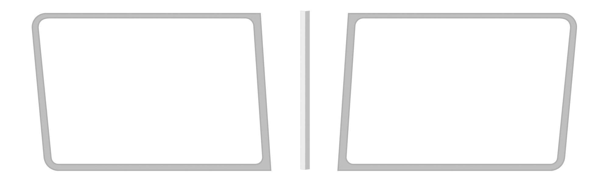 RoadWorks Stainless Steel 3-Piece Windshield Trim Kit for Peterbilt Legacy Cab (1988-2020 Models) | Durable Chrome Finish | Perfect for Truck Restoration & Customization Projects