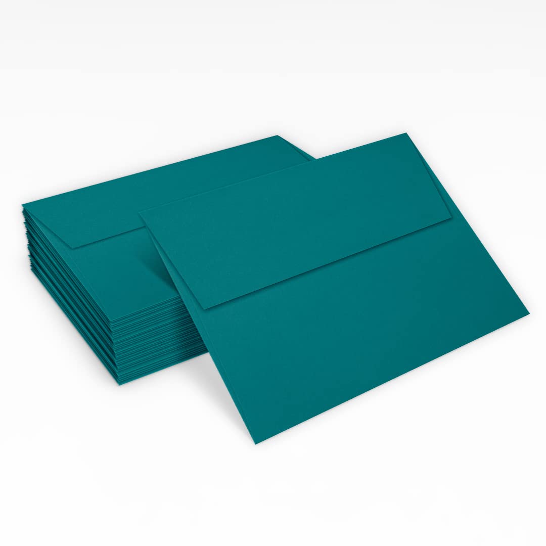 LUXPAPER A7 Invitation Envelopes for 5x7 Cards - 80lb Teal Printable Envelopes with Peel & Press Seal - 1000 Pack (5.25x7.25 Inches) - Perfect for Weddings, Parties, Business Events and Greeting Cards