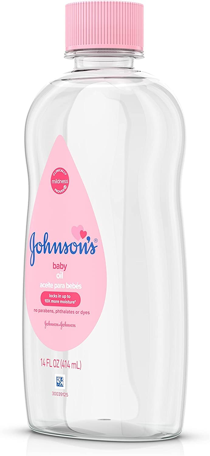 Johnson's Baby Oil 14oz - 12 Pack for Baby Massage & Skin Care