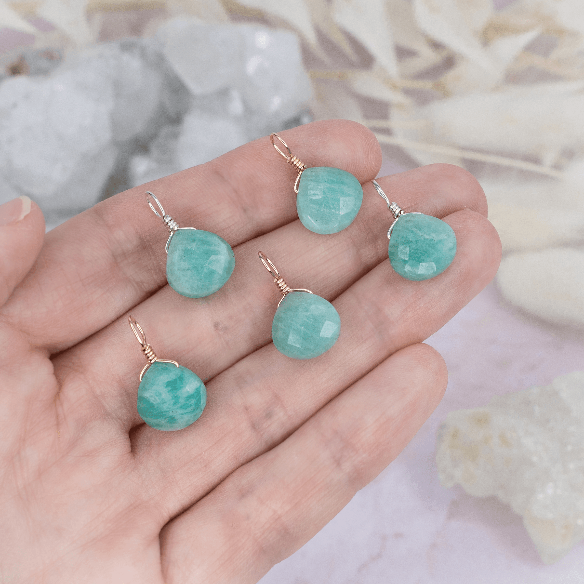 Amazonite Teardrop Pendant Necklace - Natural Gemstone Jewelry for Women - Perfect for Everyday Wear, Gifts & Spiritual Healing