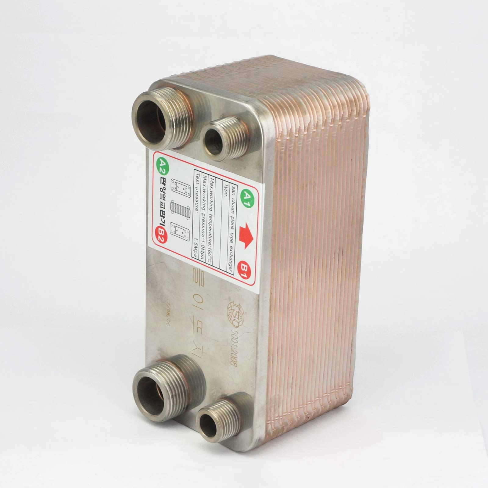 24 Plate Stainless Steel Wort Chiller - SUS 304 Homebrew Heat Exchanger for Beer & Wine Making - Perfect for Home Brewing, Craft Beer Production, and Winemaking