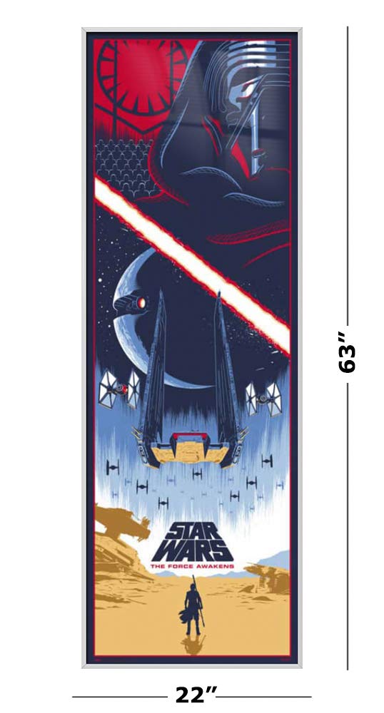 Star Wars Episode VII The Force Awakens Framed Movie Poster - Kylo Ren Pop Art Design 21x62 Inches - Perfect for Home Theater Decor, Game Room Wall Art & Sci-Fi Fan Gifts