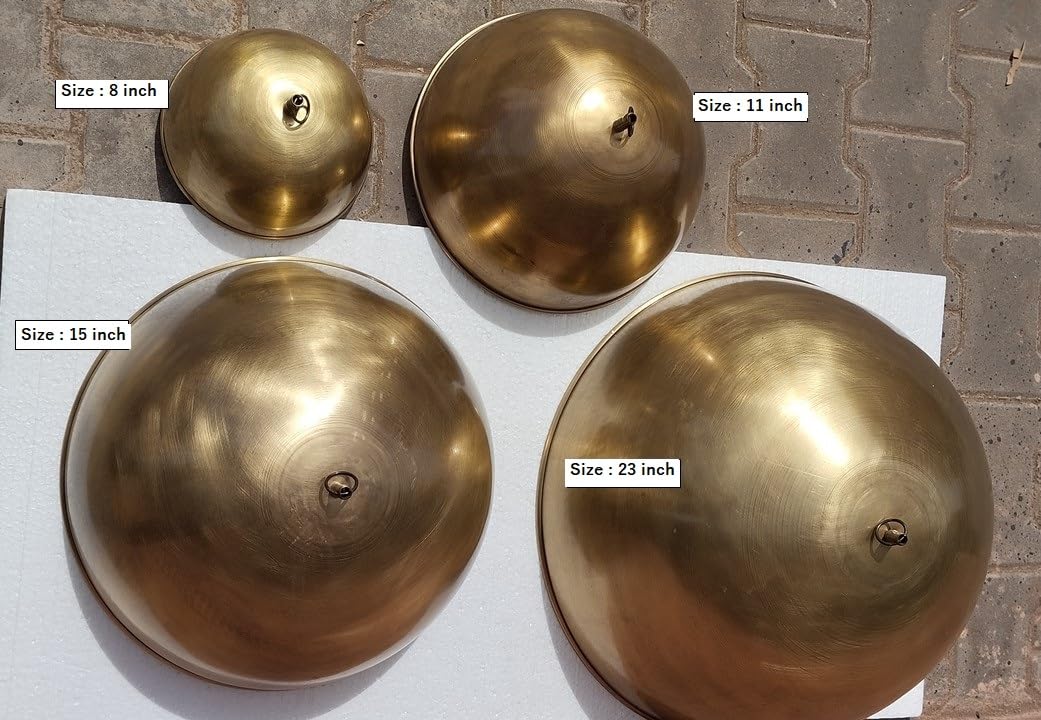 Vintage Hammered Brass Dome Pendant Light - 15