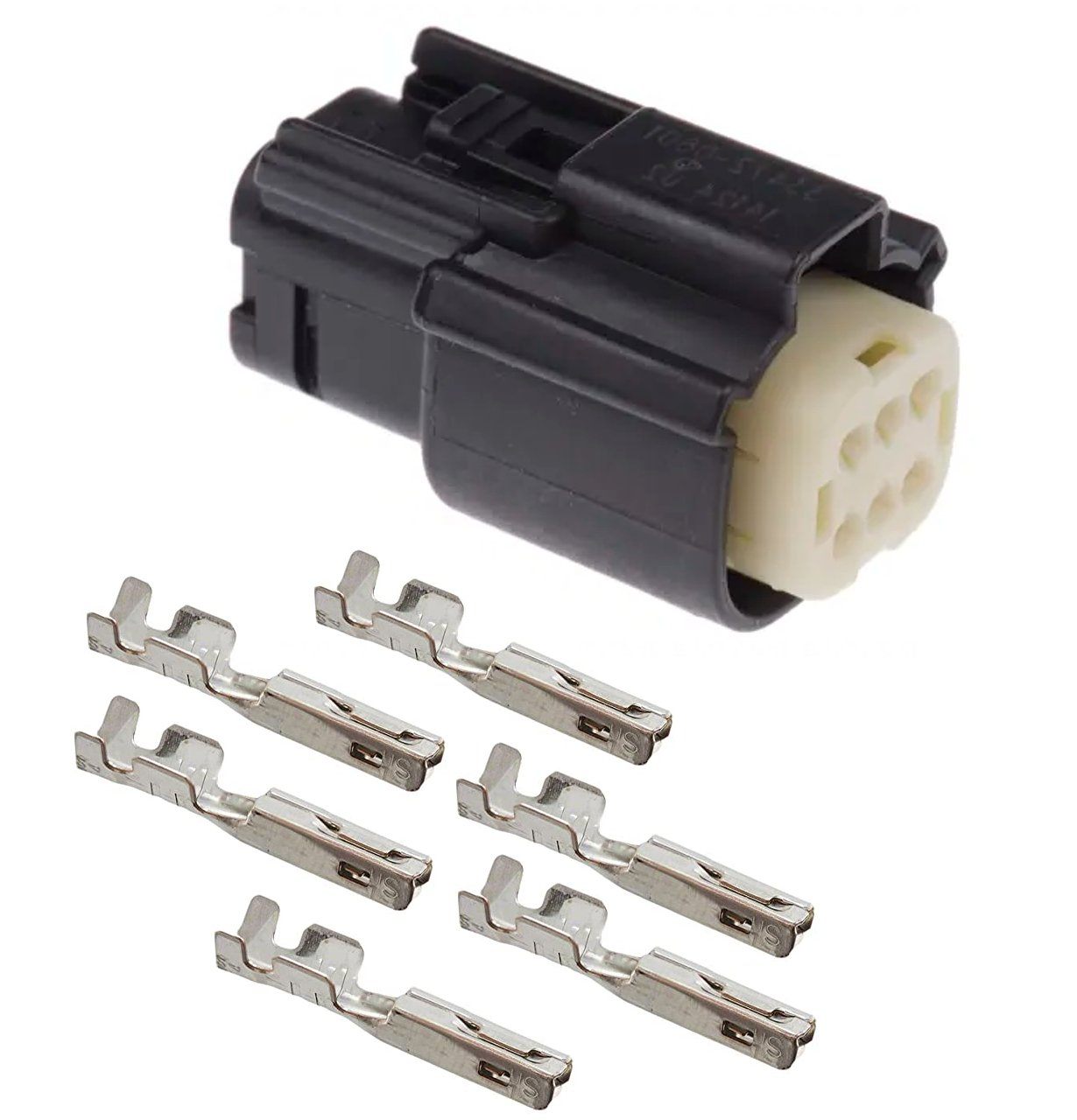 Molex MX150 6 Pin Sealed Female Connector with Pins - Waterproof Electrical Connector for Harley Davidson, Jeep Wrangler & Off-Road Vehicles - Automotive, Marine & Motorcycle Wiring Applications