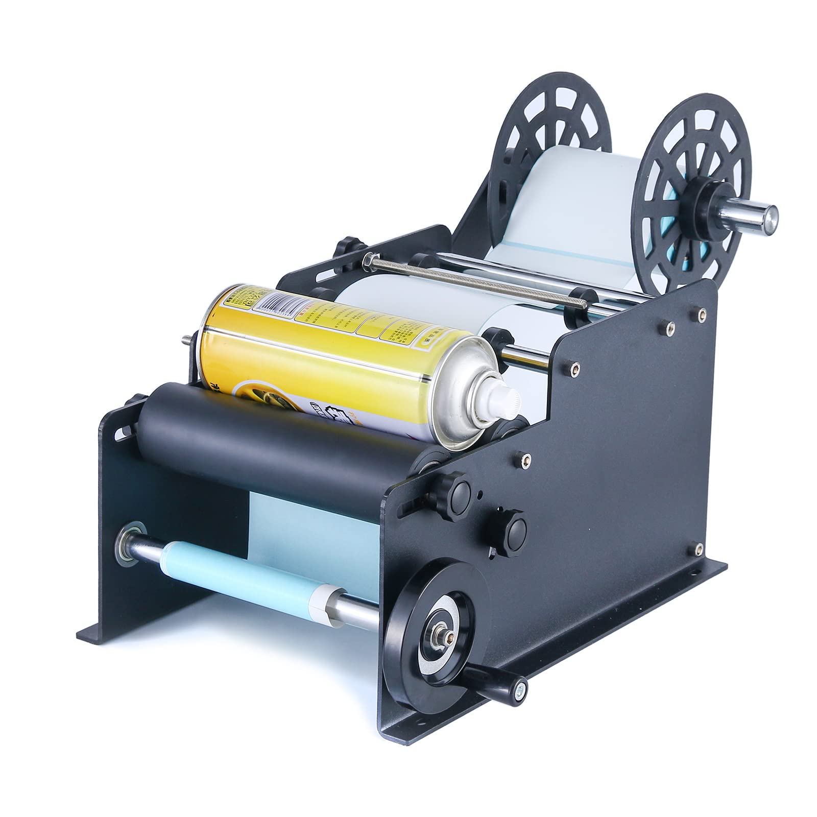 Manual Round Labeling Machine for Bottles - Black Bottle Label Applicator for Round Containers | Perfect for Home Brewing, Cosmetics & DIY Projects