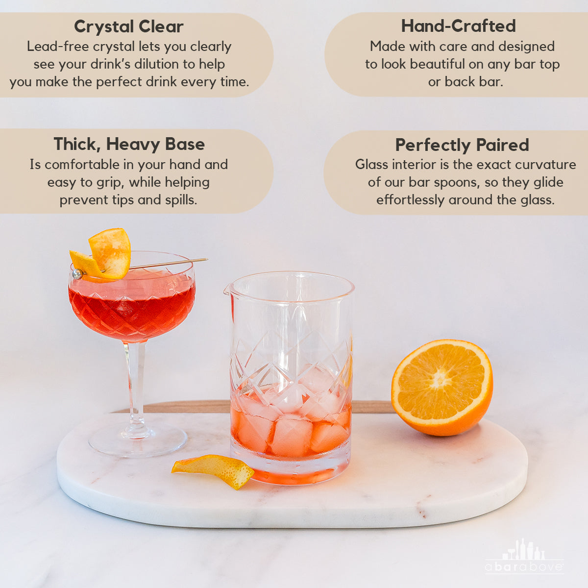 Premium Classic Cocktail Mixing Glass Bar Set - 16oz Borosilicate Glass with Spout & Heavy Base - Perfect for Mixing Martinis, Manhattans & Craft Cocktails at Home Bars & Professional Use