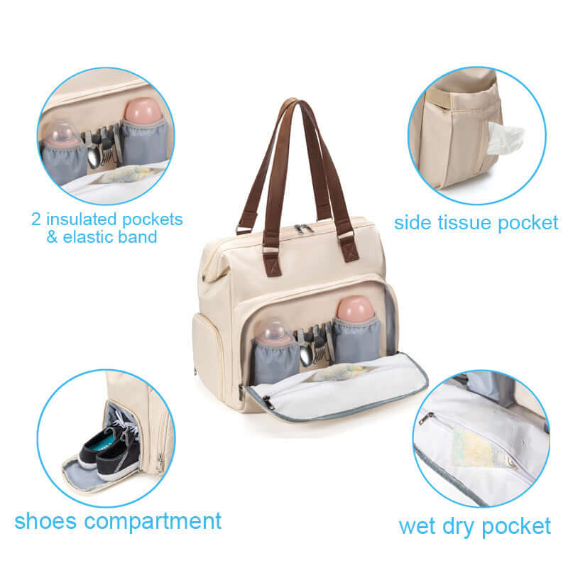 Large Capacity Multifunctional Mummy Backpack for Travel & Hiking - Waterproof Diaper Bag with Insulated Pockets | JN2068 | Perfect for Outdoor Adventures, Baby Care & Daily Commute