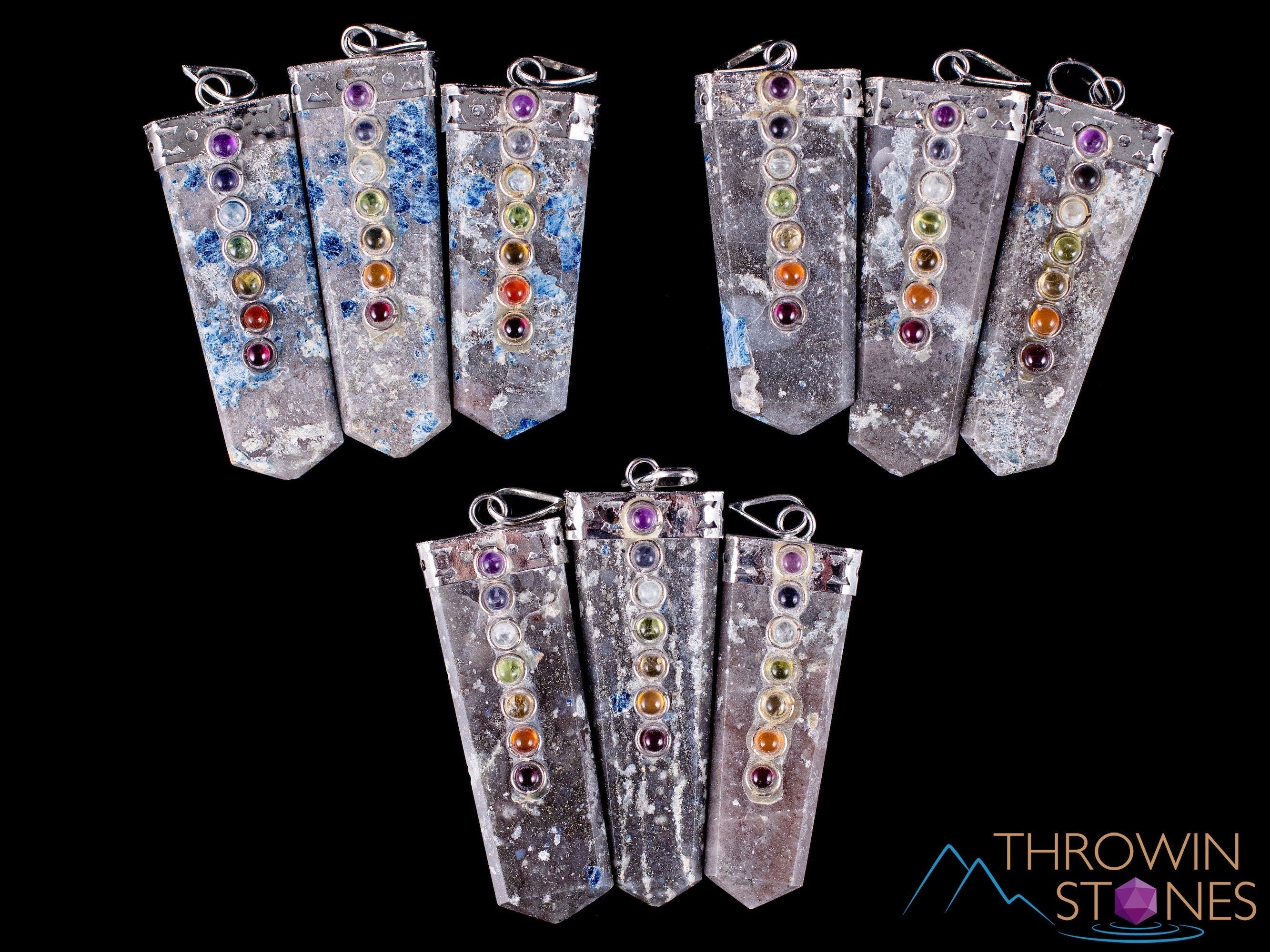 Chakra & Lazulite Crystal Pendant Necklace - Handmade Healing Jewelry with Natural Stone Points for Meditation & Energy Balancing | Spiritual Gift, Yoga Accessory, Reiki Practice