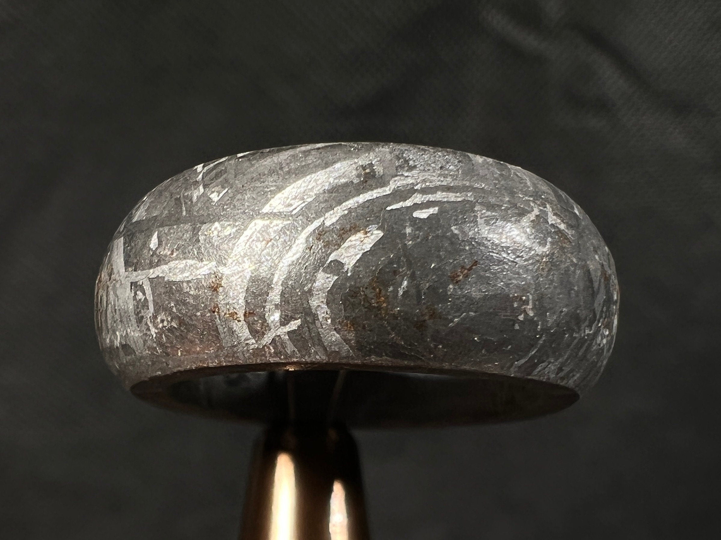GIBEON Meteorite Ring Size 4.5 - Genuine Meteorite Wedding Band for Men & Women, Space Astronomy Jewelry, Unique Tungsten or Titanium Wedding Ring - Perfect for Engagements, Anniversaries & Gifts