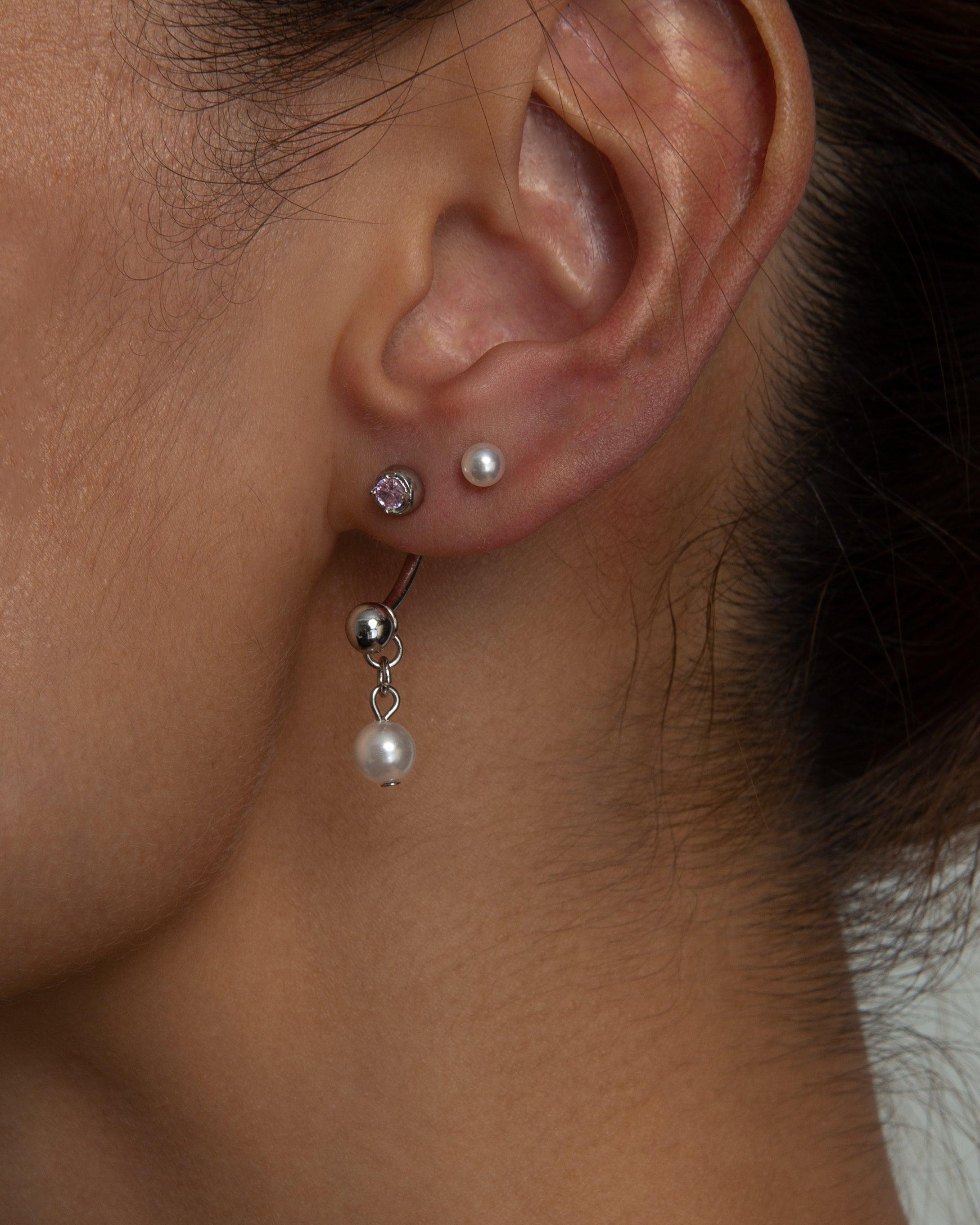 Single Pearl Flat Back Helix Earring - Dainty Cartilage Hoop for Women - Perfect for Everyday Wear & Special Occasions