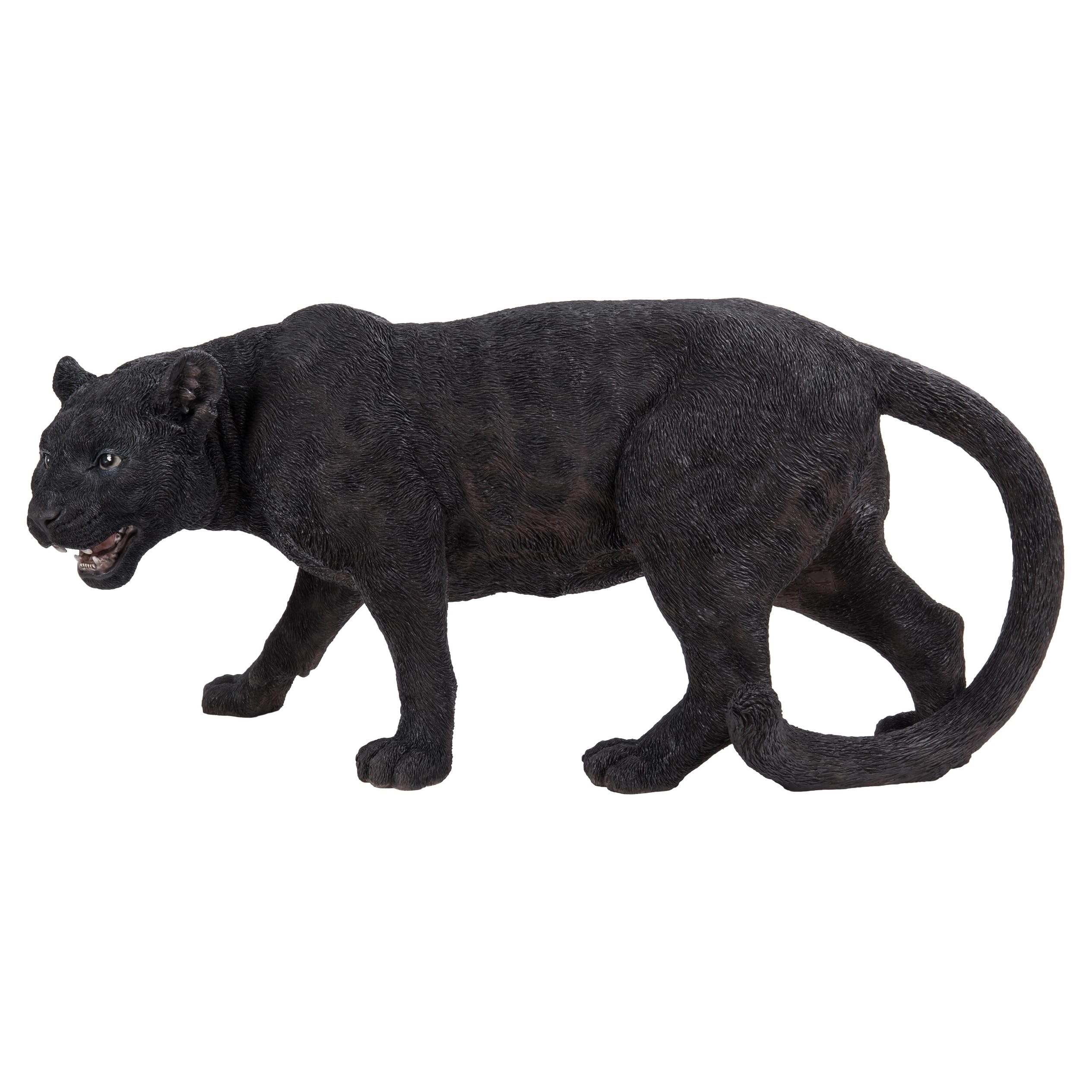 Hi-Line Gift 87696-A Black Panther Stalking Statue - Realistic Panther Sculpture for Home Decor, Office Display & Jungle-Themed Gifts