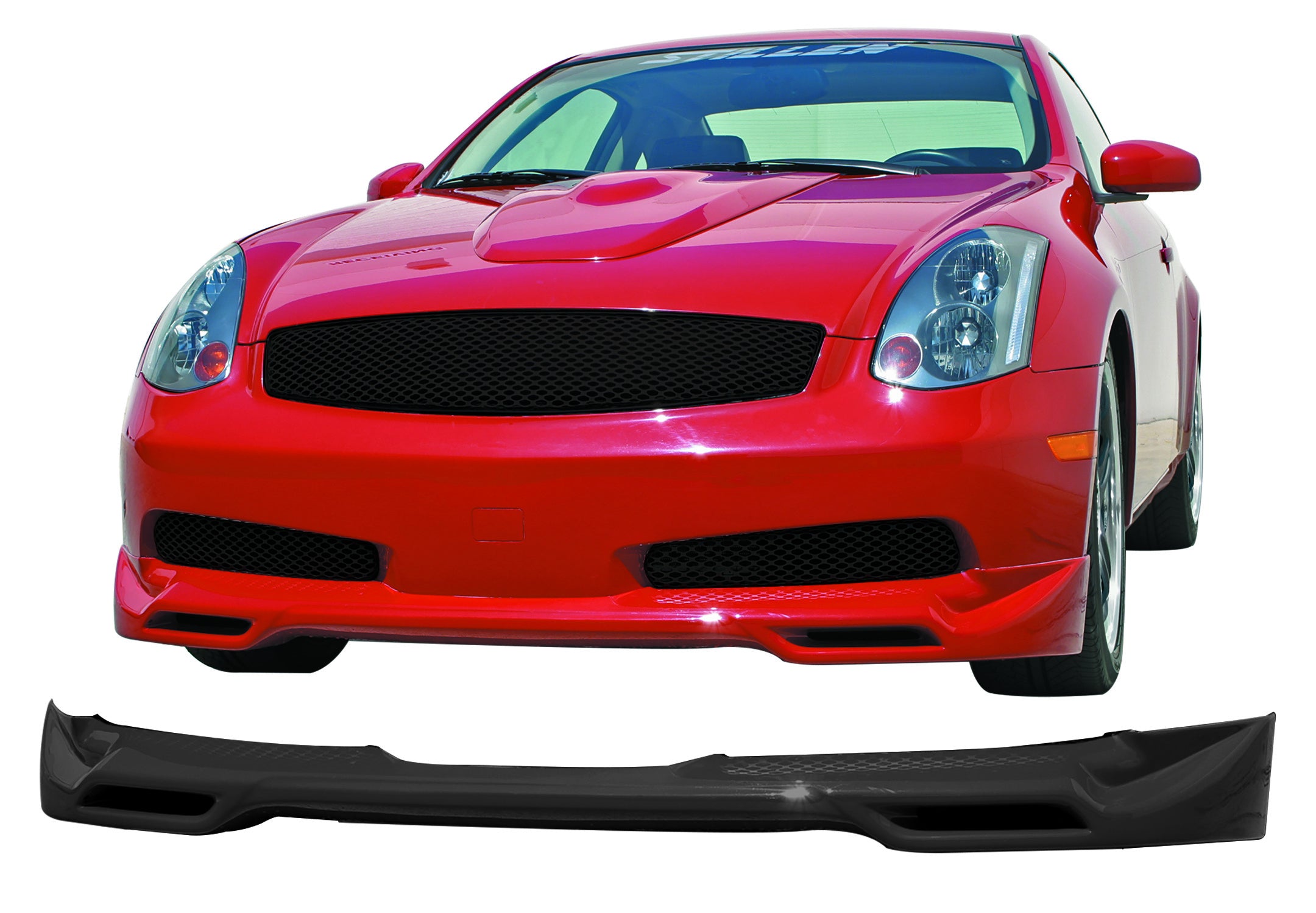 2003-2007 Infiniti G35 Coupe Front Lip Spoiler - Carbon Fiber Style - 103611 - Perfect for Car Enthusiasts & Street Racing Upgrades