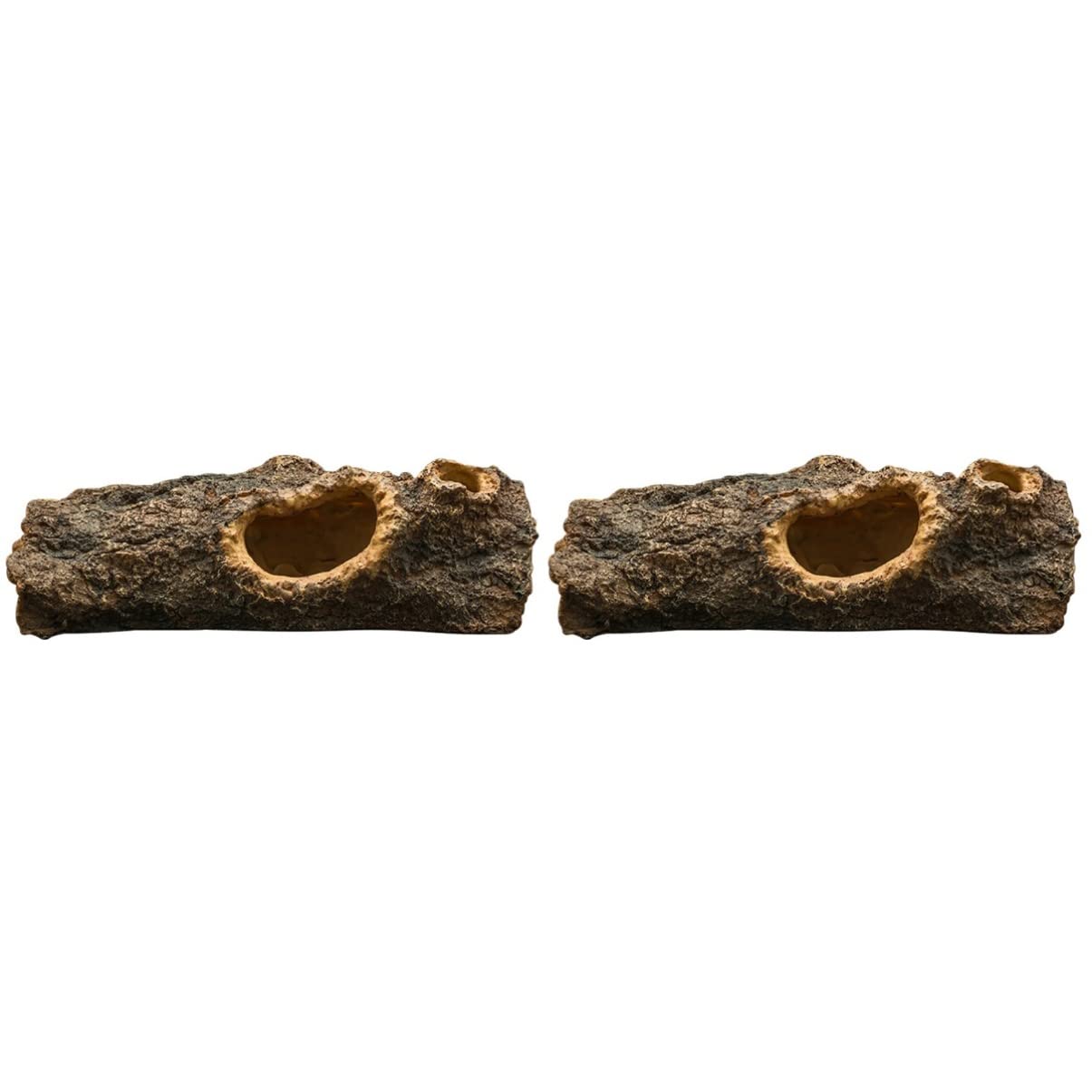 Balacoo Aquarium Decor - 2 Pack Hollow Tree Trunks for Fish Tanks | Natural Freshwater Ornament for Amphibians & Aquatic Pets | Perfect for Underwater Scenery & Reptile Habitats