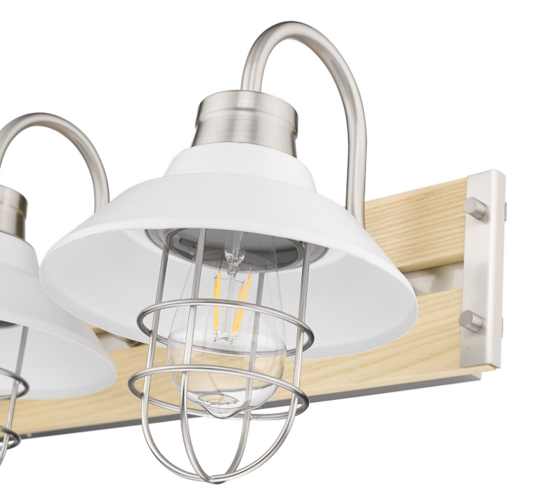 Modern 3-Light Vanity Mirror Light for Bathroom - Brushed Nickel Finish, Dimmable LED Lighting for Makeup & Grooming - Perfect for Bedroom, Dressing Room & Spa Decor