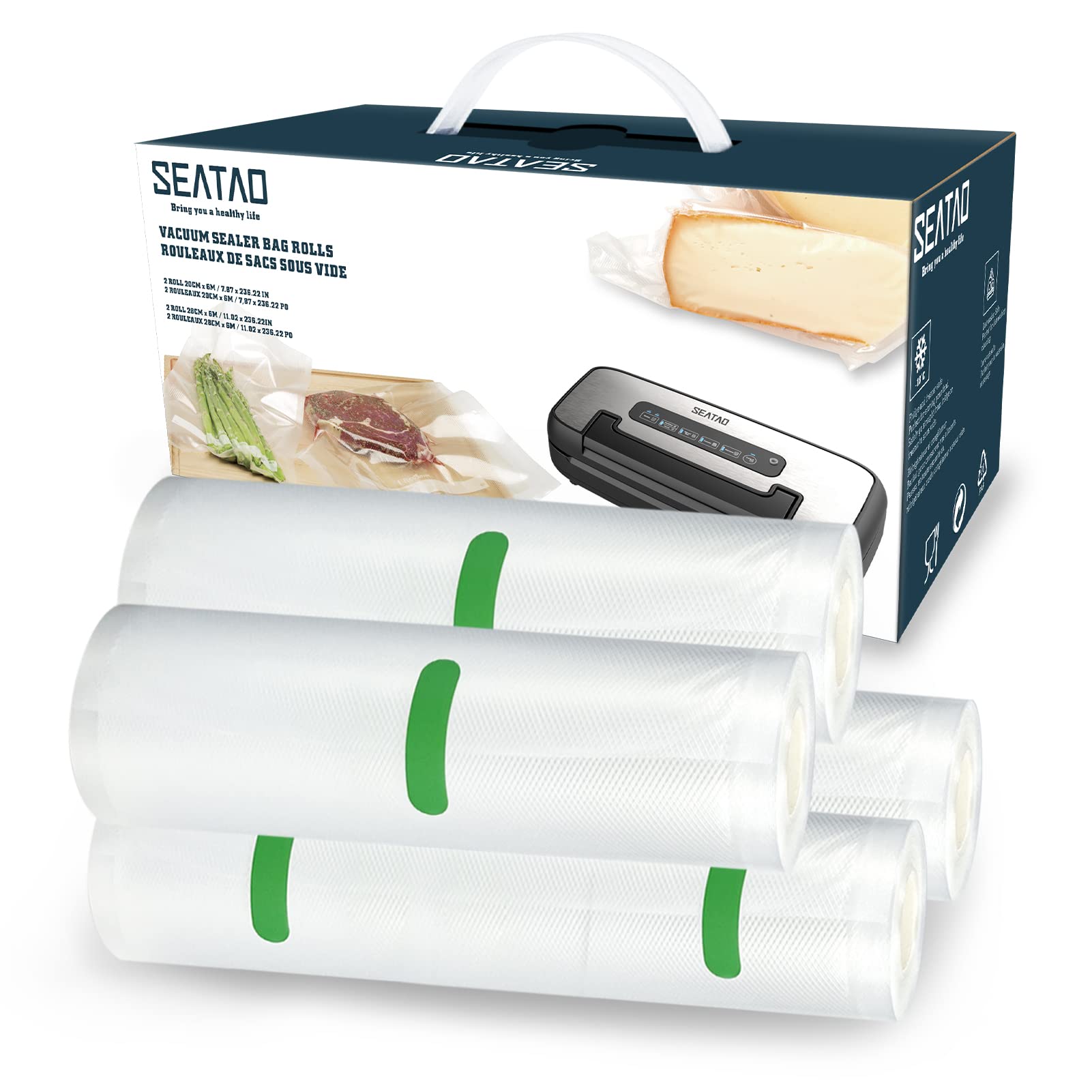 SEATAO Vacuum Sealer Bags - 2 Rolls 11