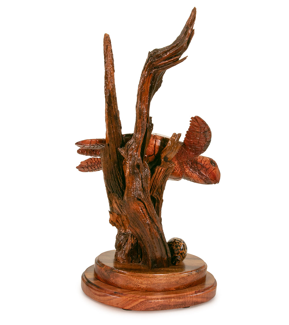 Handcrafted Koa Wood Sculpture - Authentic Hawaiian Art by Craig Nichols | Perfect for Home Décor, Office Display & Unique Gift Ideas
