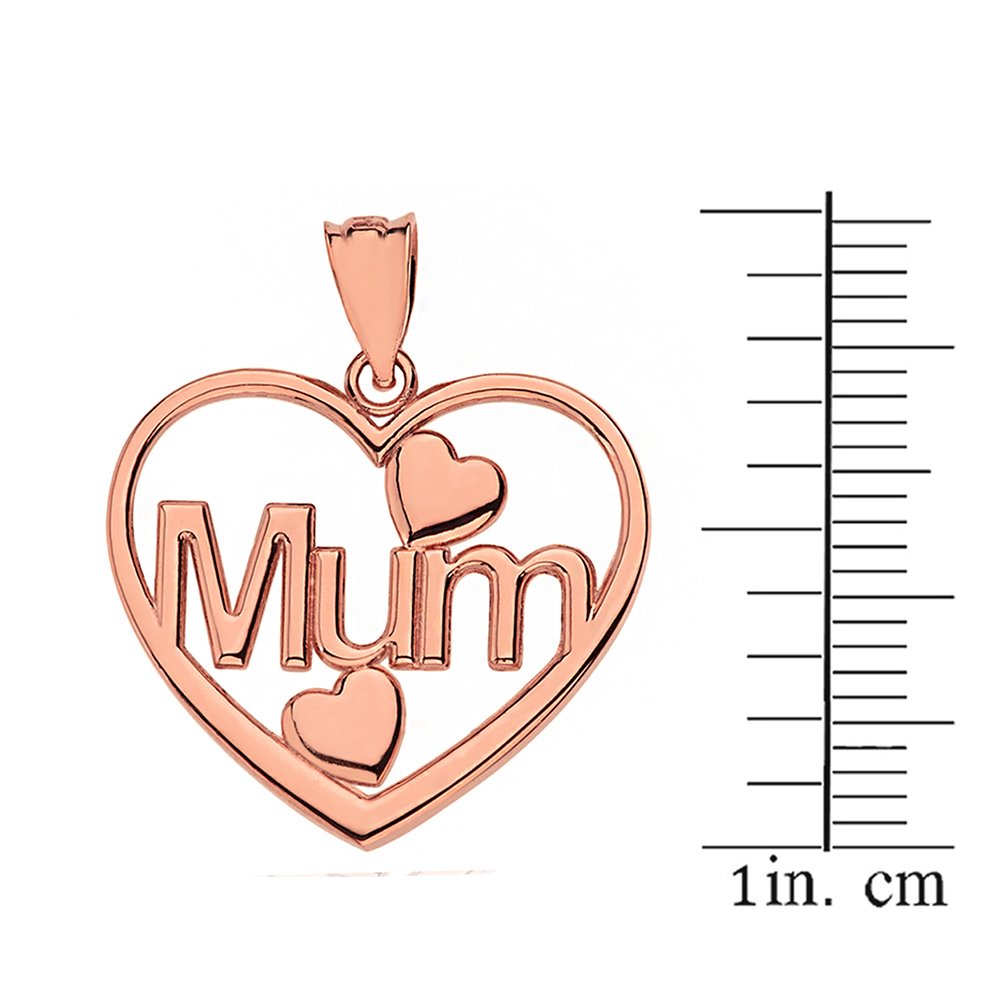 10k Rose Gold Heart Shaped Necklace with 