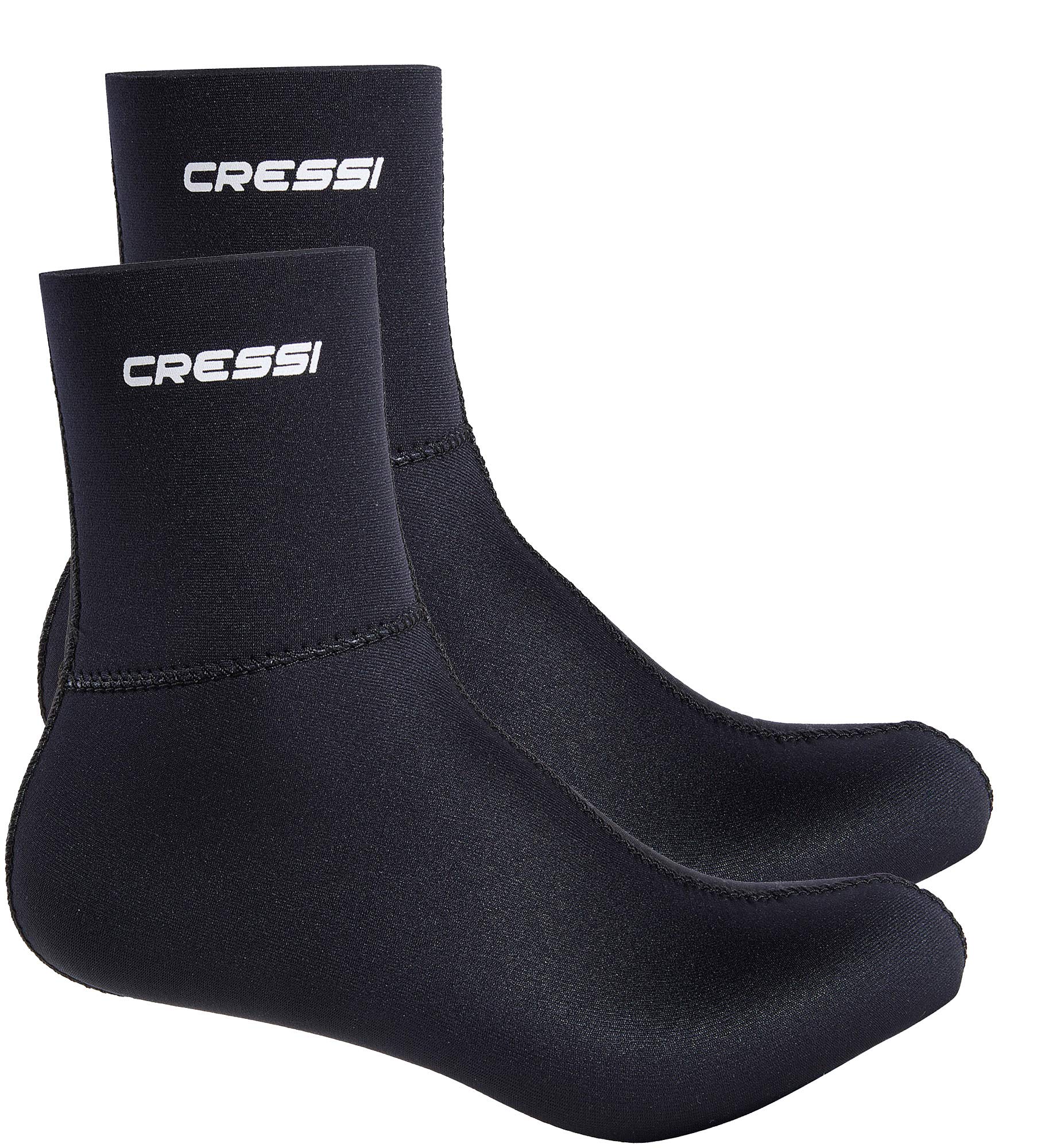 Cressi Black Neoprene Socks - Durable & Comfortable for Scuba Diving, Snorkeling & Water Sports