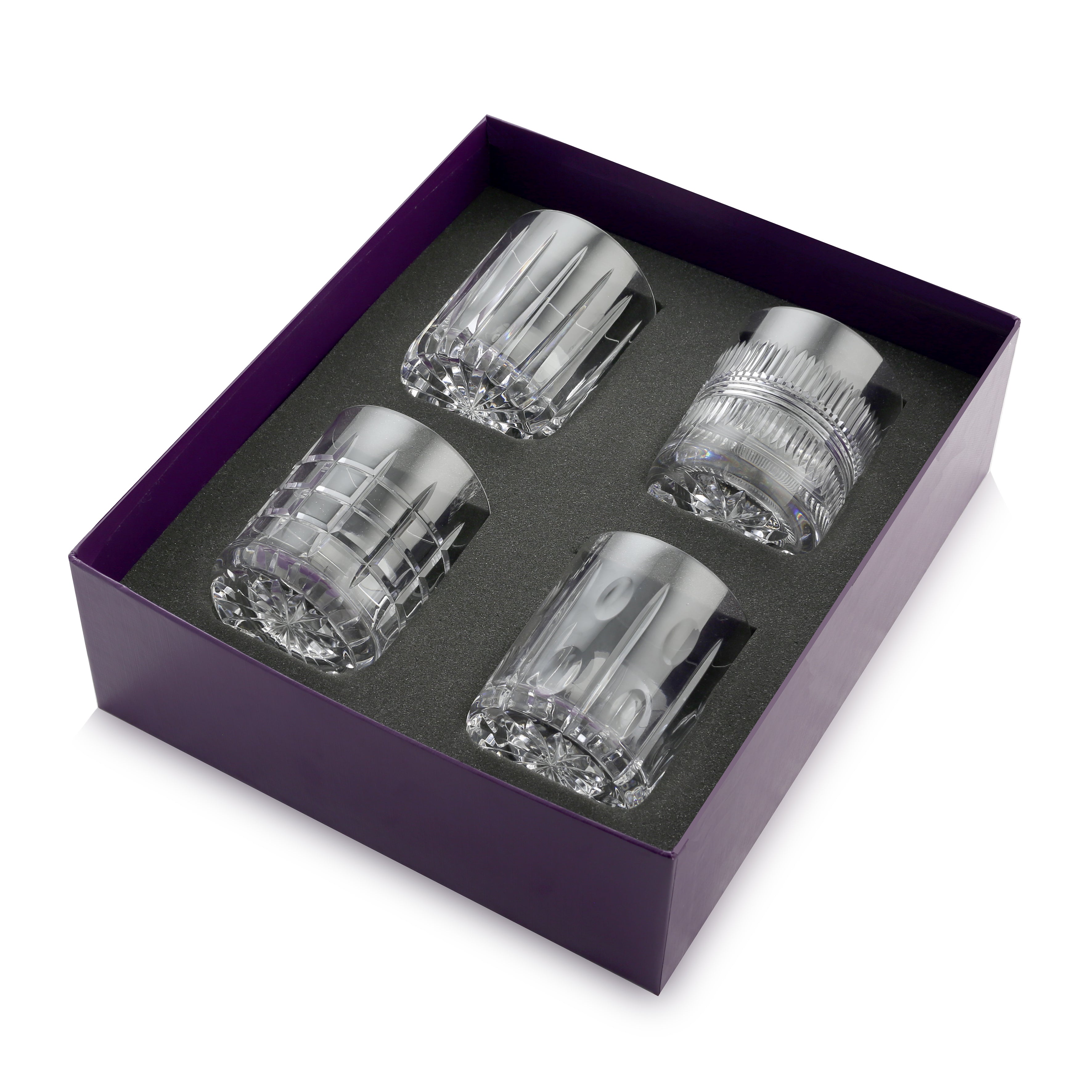 Premium Skye Whiskey Tumblers Set of 4 - 10oz Crystal Clear Glasses for Bourbon, Scotch & Cocktails - Perfect for Home Bar, Gifts & Entertaining