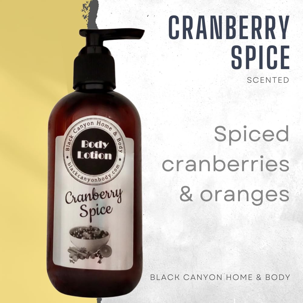 Premium Black Canyon Cranberry Spice Scented Body Lotion with Lanolin & Jojoba Oil - 1 Gallon - Hydrating Moisturizer for Dry Skin - Perfect for Winter Care & Spa Treatments