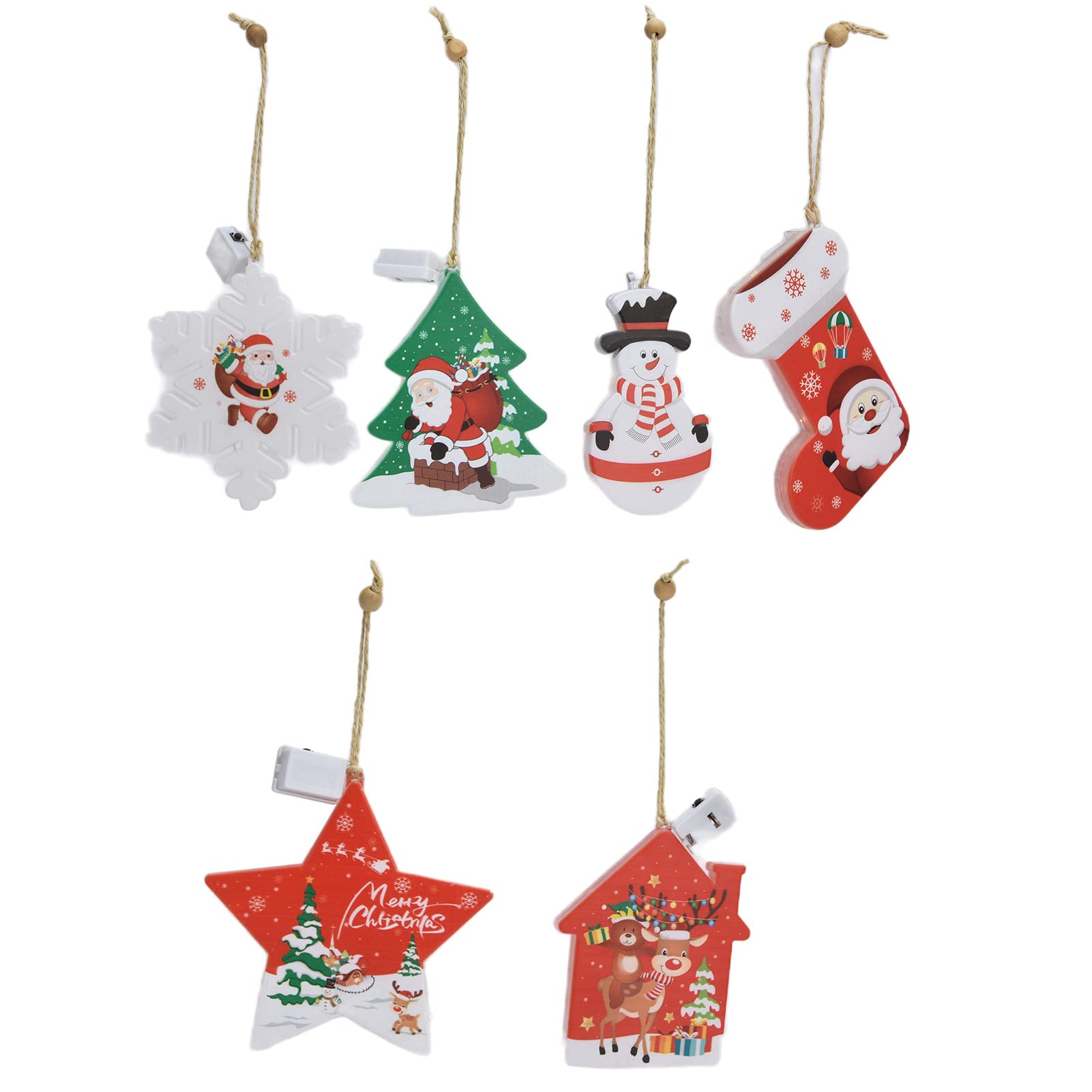 6 Pattern LED Christmas Pendant Lights - Easy Hanging, Safe & Stylish Holiday Decor for Christmas Tree, Party, Birthday, Banquet & Home Decoration