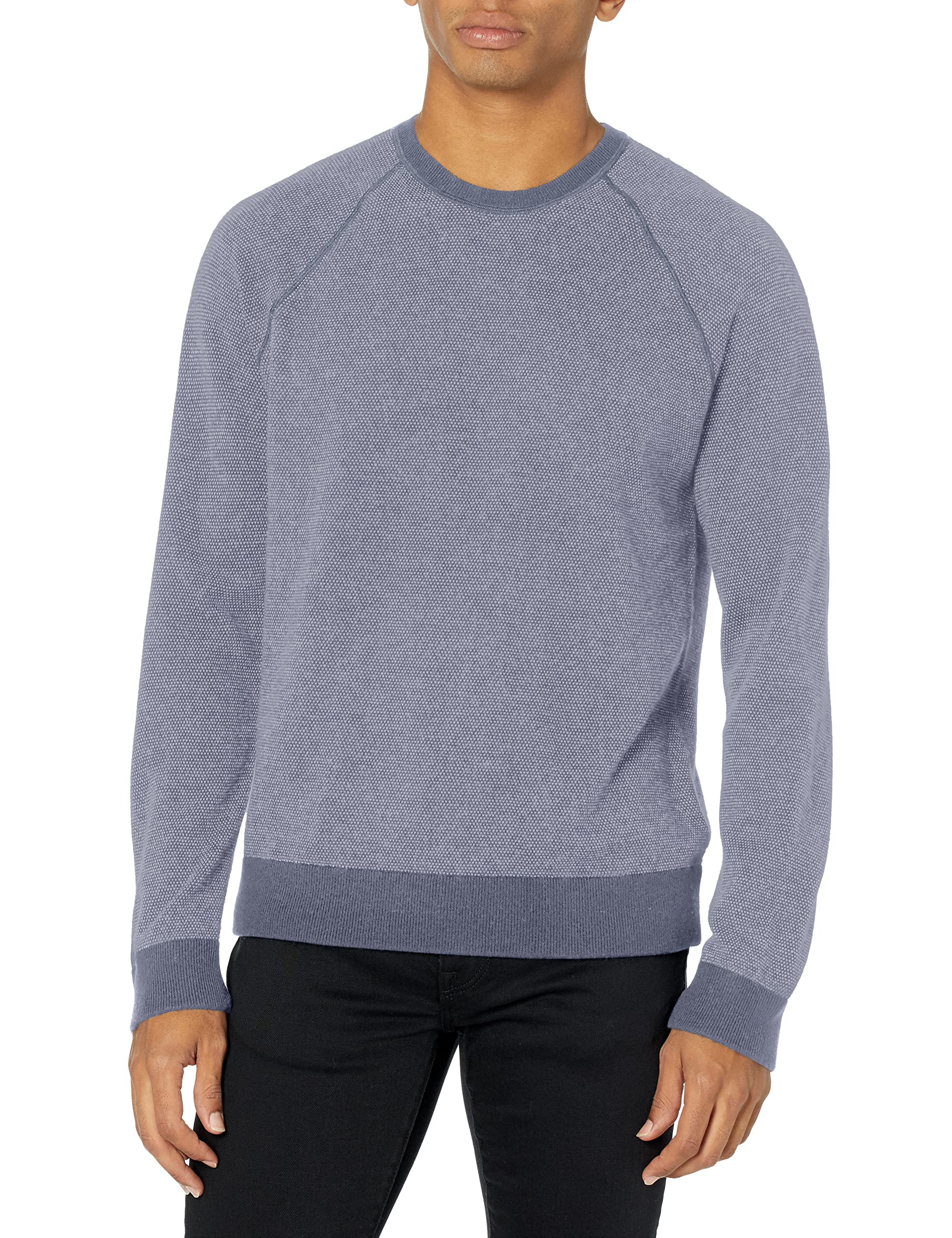 Vince Men's Birdseye Raglan Long Sleeve Crew Neck Sweatshirt - Comfortable Casual Pullover for Everyday Wear, Gym, and Outdoor Activities