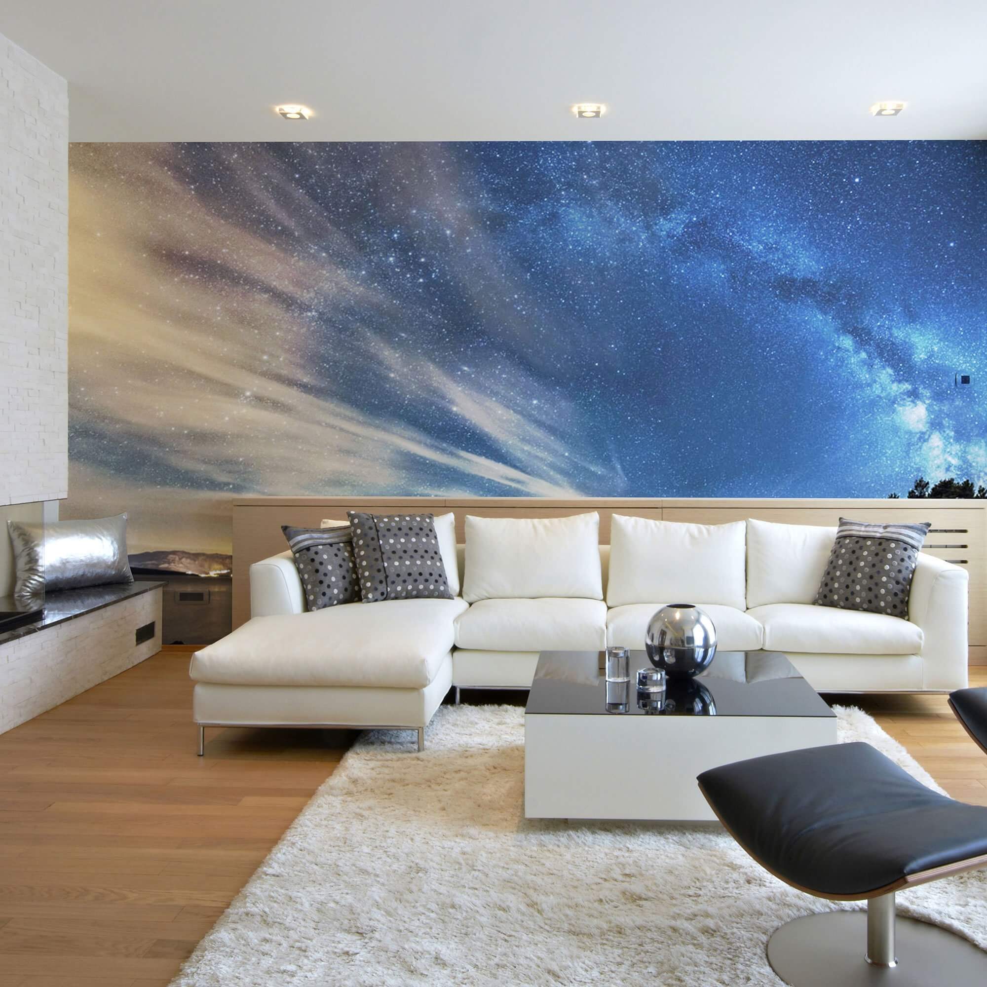 Teal and Black Sky Landscape Peel and Stick Removable Wall Mural 7378 - Self-Adhesive Wallpaper for Bedroom, Living Room, Nursery Decor - Easy to Install & Remove