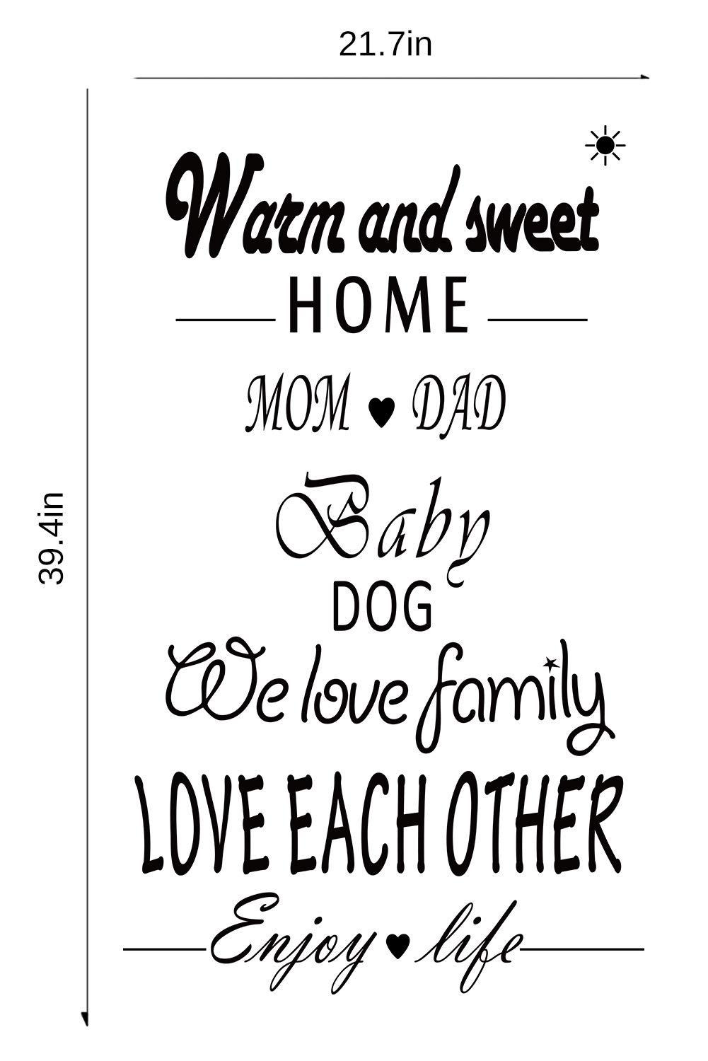 55x100cm English Word Wall Sticker - Removable Decor for Living Room & Nursery