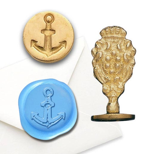 Vintage Brass Wax Seal Stamp - Florentine Design for Wedding Invitations, Diplomas & Calligraphy - Anchor Wax Seal Stamper for DIY Crafts & Elegant Correspondence