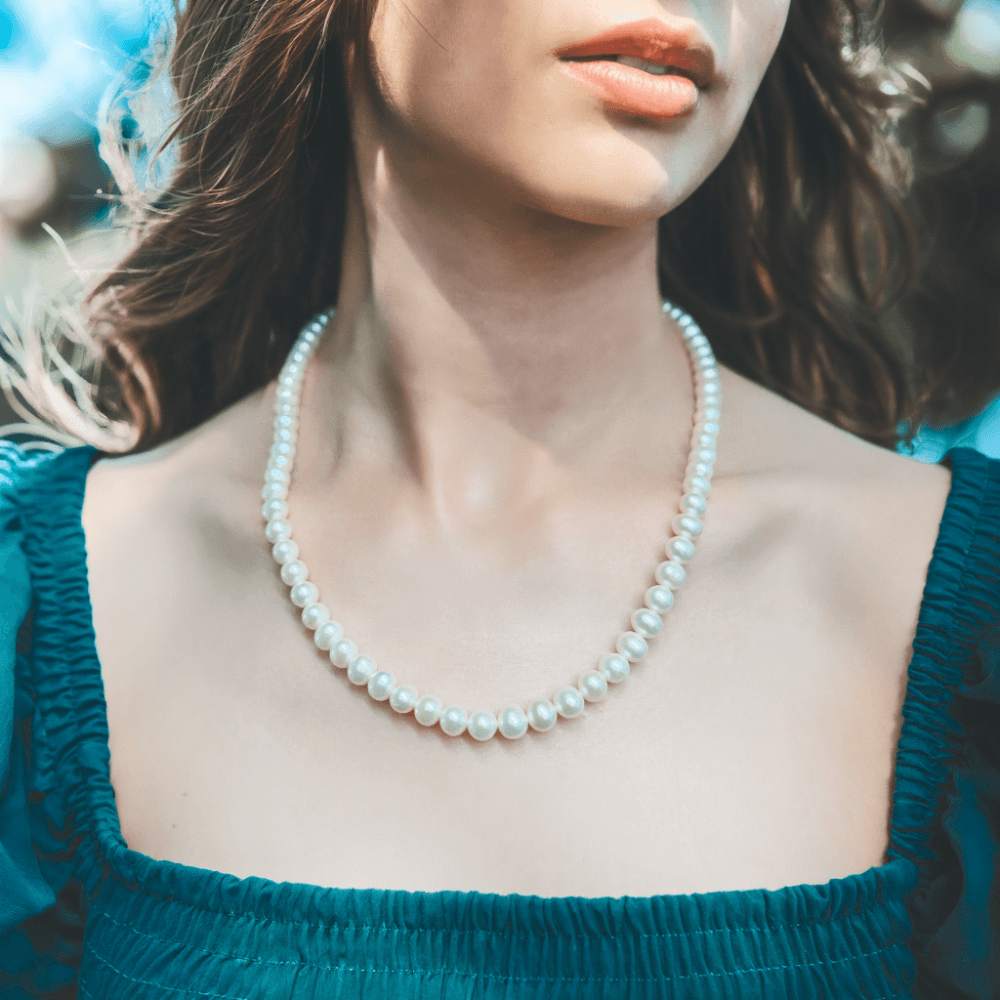 Elegant 6-6.5mm Freshwater Pearl Necklace - 18 Inch Strand for Women | Perfect for Weddings, Parties & Formal Occasions