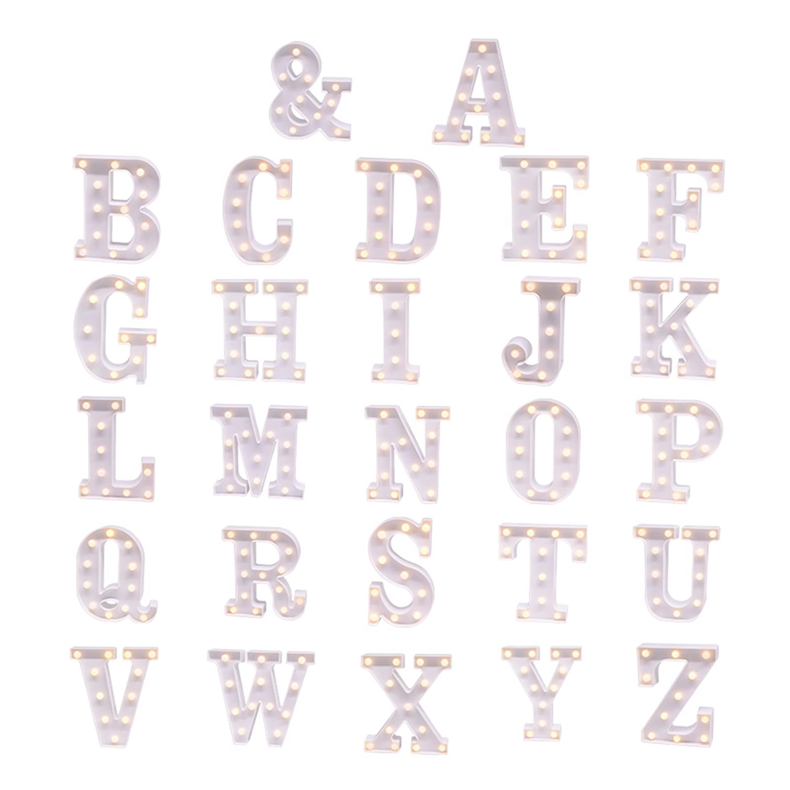 LED Alphabet Letter Lights - 26 Piece 3D Battery Powered Marquee Sign, Night Light for Home Decor, Parties & Events (Medium Color) - Perfect for Bedroom, Nursery, Wedding & Birthday Decorations