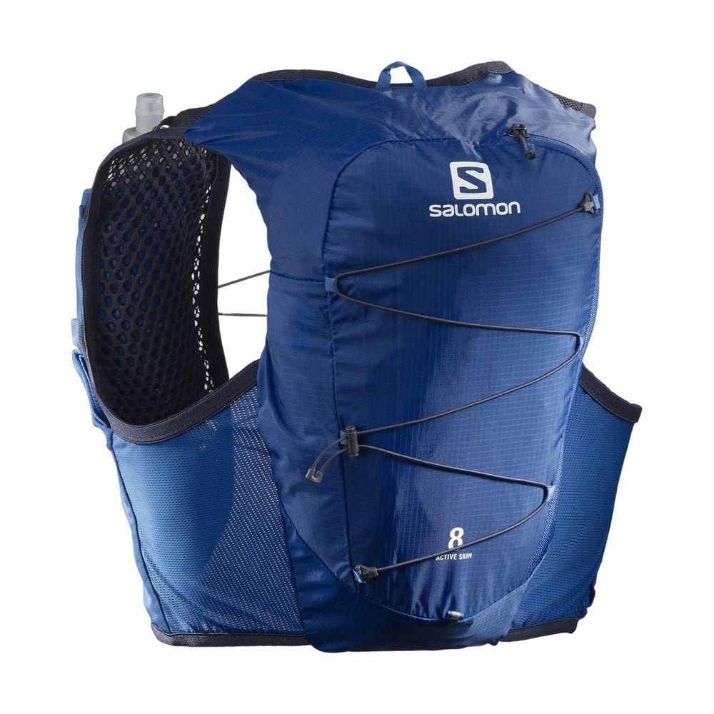 Salomon Unisex Active Skin 8 Hydration Running Vest with Water Flasks - Lightweight Breathable for Trail Running, Hiking & Outdoor Sports