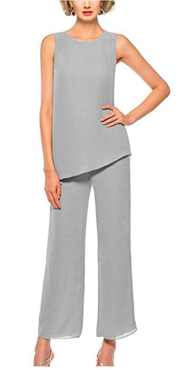 Elegant Plus Size Chiffon Mother of The Bride Pants Suit with Jacket - 3 Piece Formal Women's Outfit for Wedding, Prom & Special Occasions