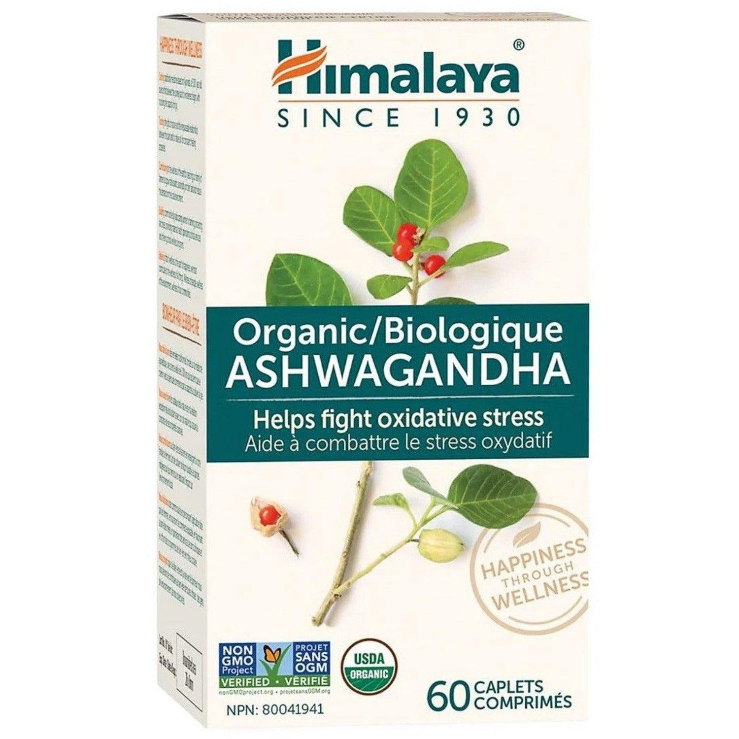 Organic Ashwagandha Supplement 60 Caplets - Stress Relief, Immune Support & Energy Boost - Natural Adaptogen for Anxiety, Sleep & Wellness - Himalaya Herbal Healthcare (Use for Daily Stress Management, Better Sleep & Overall Vitality)
