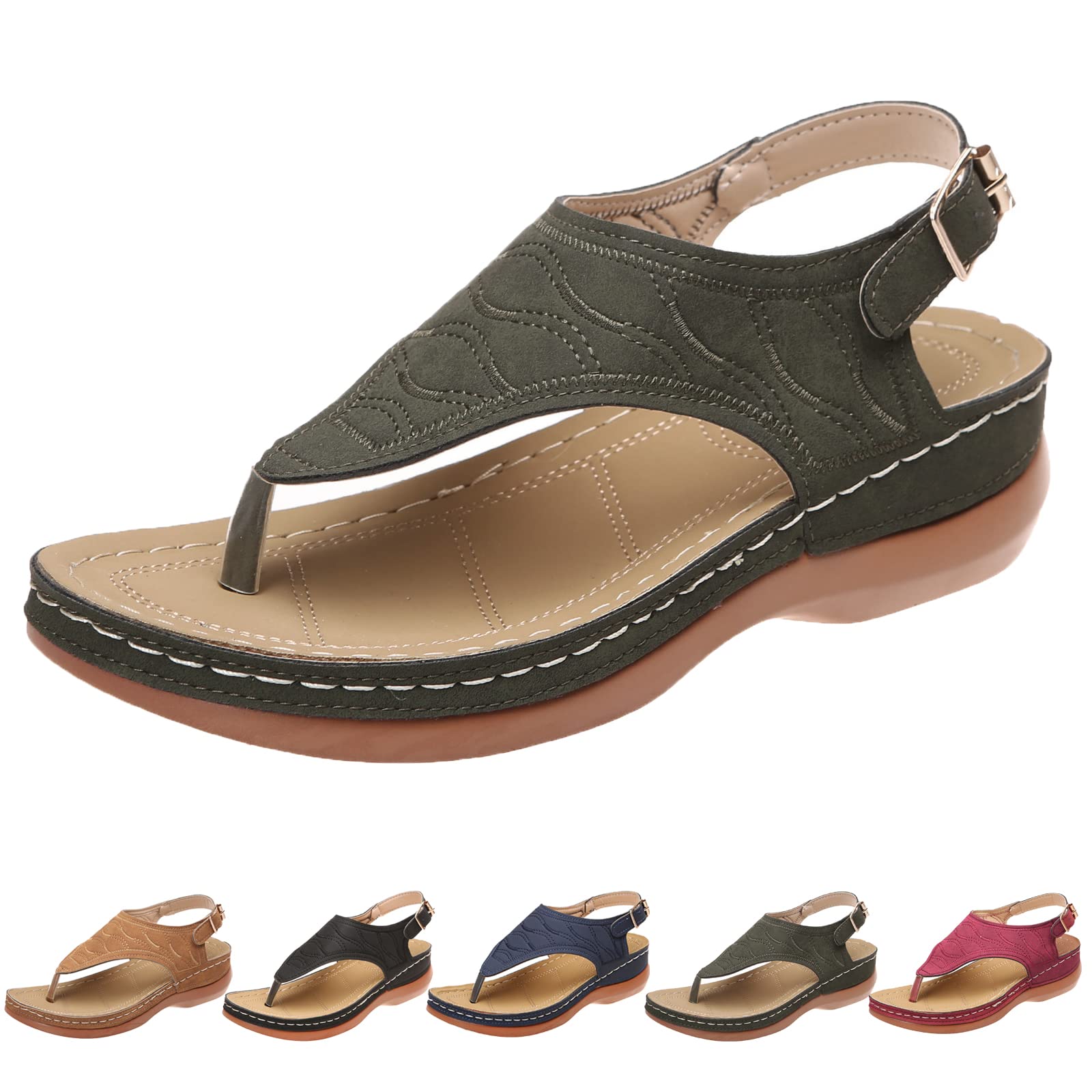 Dimleen Orthopedic Sandals for Women - Comfortable Orthotic Platform Wedge Sandals with Arch Support - Perfect for Walking, Travel & Everyday Wear
