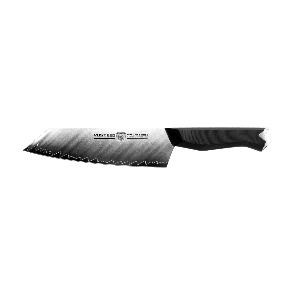 Premium Morgan Santoku Knife 7 Inch - Japanese High Carbon Stainless Steel Blade, Ergonomic Handle for Professional Chefs & Home Cooking - Perfect for Slicing, Dicing & Chopping Vegetables, Meat & Fish