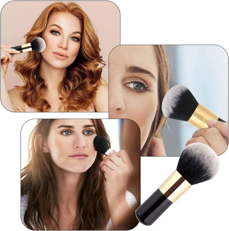 Belicia 1PC Round Top Makeup Brush - Soft Face Blush & Powder Cosmetic Brush for Blending, Cream, Blush Buffing | Travel Size Makeup Brush Set | Perfect for Everyday Makeup, Travel & Professional Use