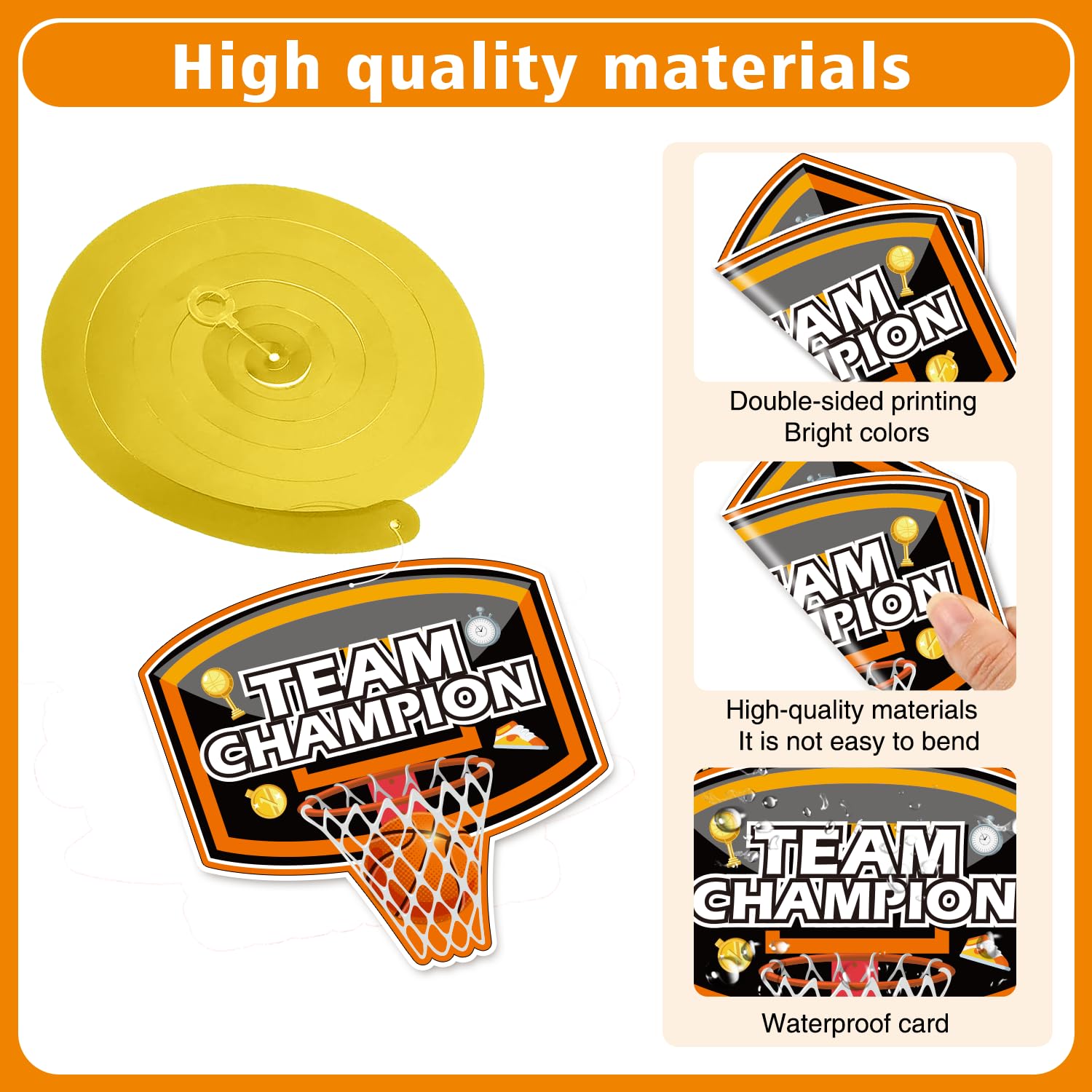 Biswiter Basketball Party Decorations Set - 1 Premium Basketball Theme Banner & 16 Cutouts for Sports Themed Parties, Classroom Decor & Stadium Events | Perfect for Birthday Celebrations, Team Parties & School Events